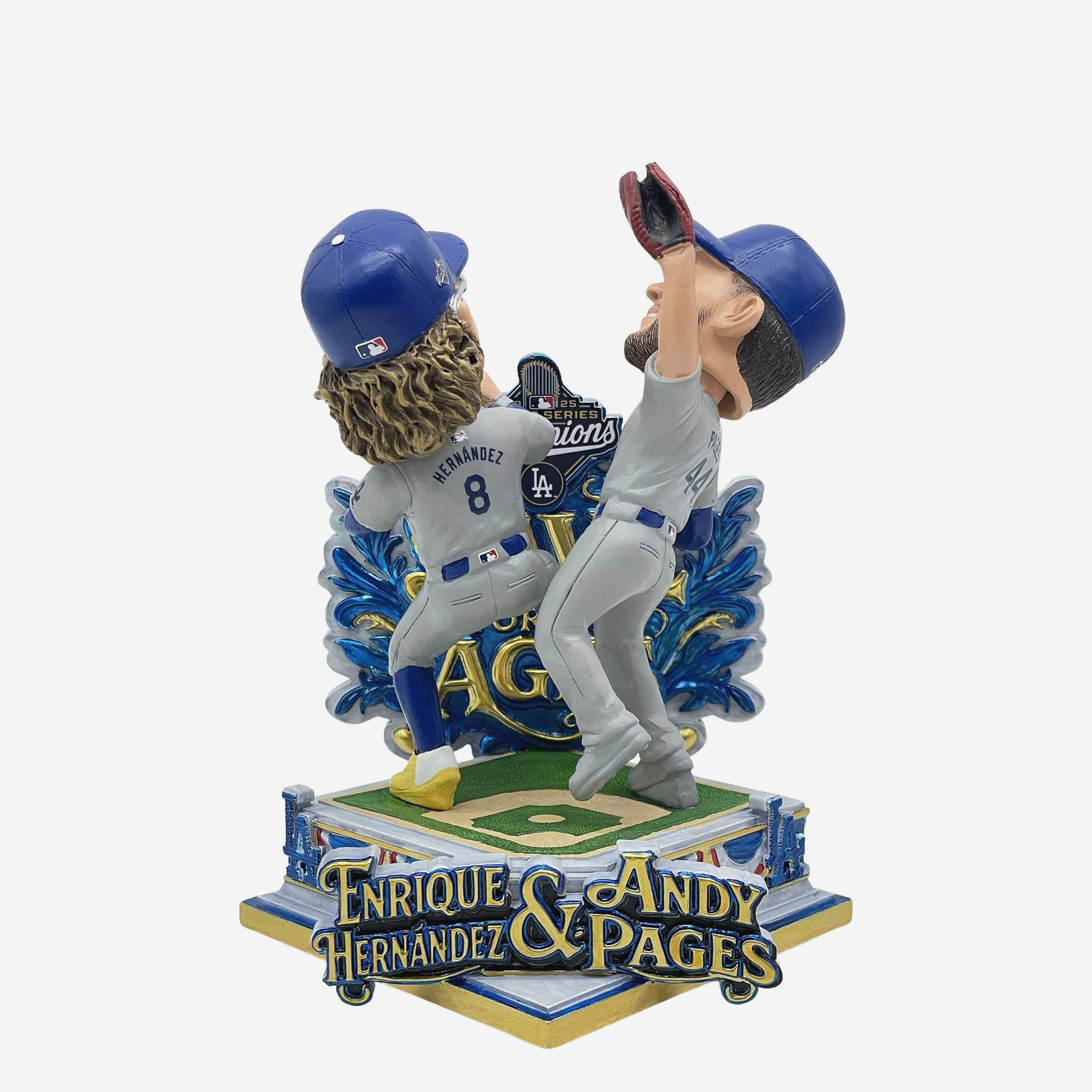 Andy Pages & Kike Hernandez Los Angeles Dodgers 2025 World Series Game 7 Mini Bobblehead Scene