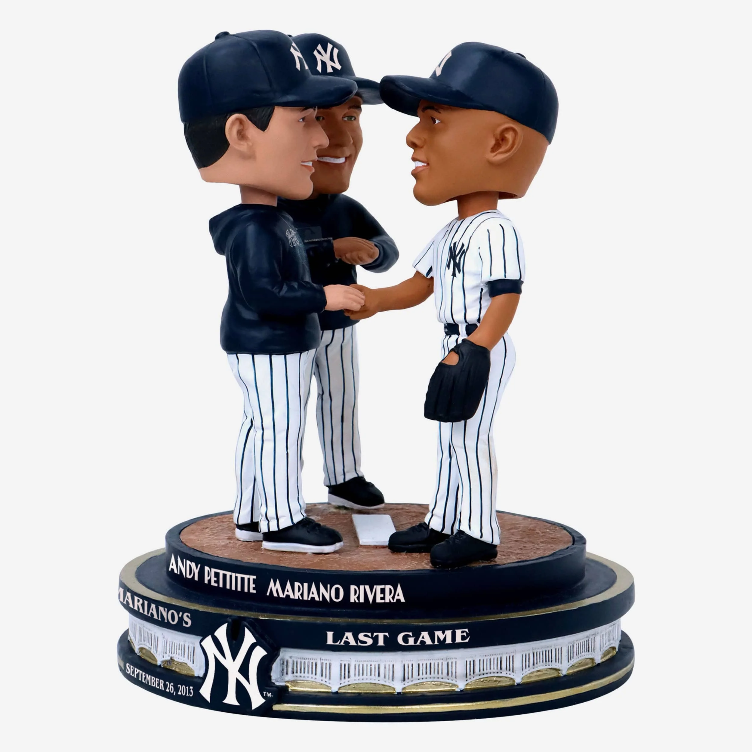 Andy Pettitte & Derek Jeter & Mariano Rivera New York Yankees Mo's Final Game Mini Bobblehead Scene - Image 5