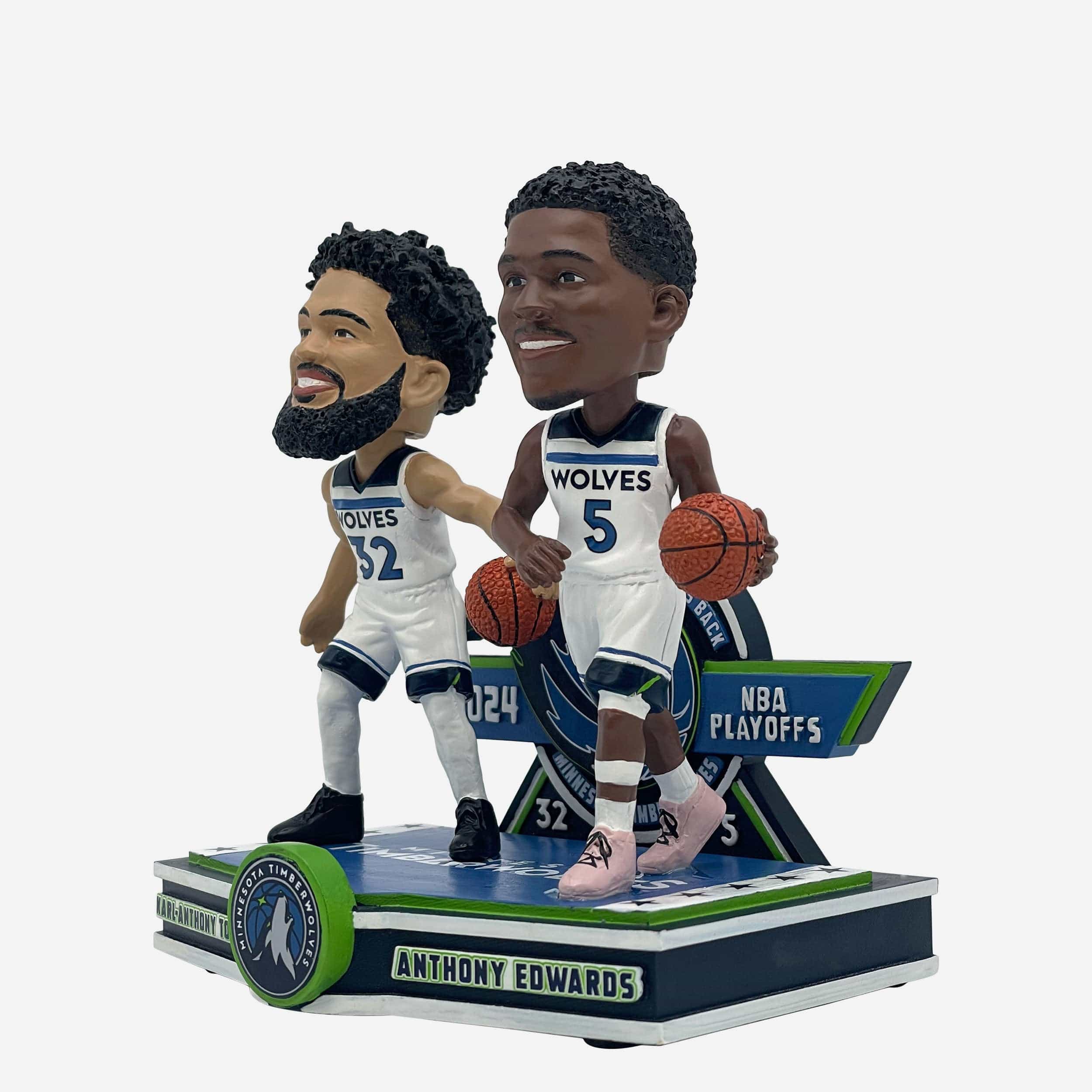Anthony Edwards & Karl-Anthony Towns Minnesota Timberwolves Playoff Dual Bobblehead - Image 5