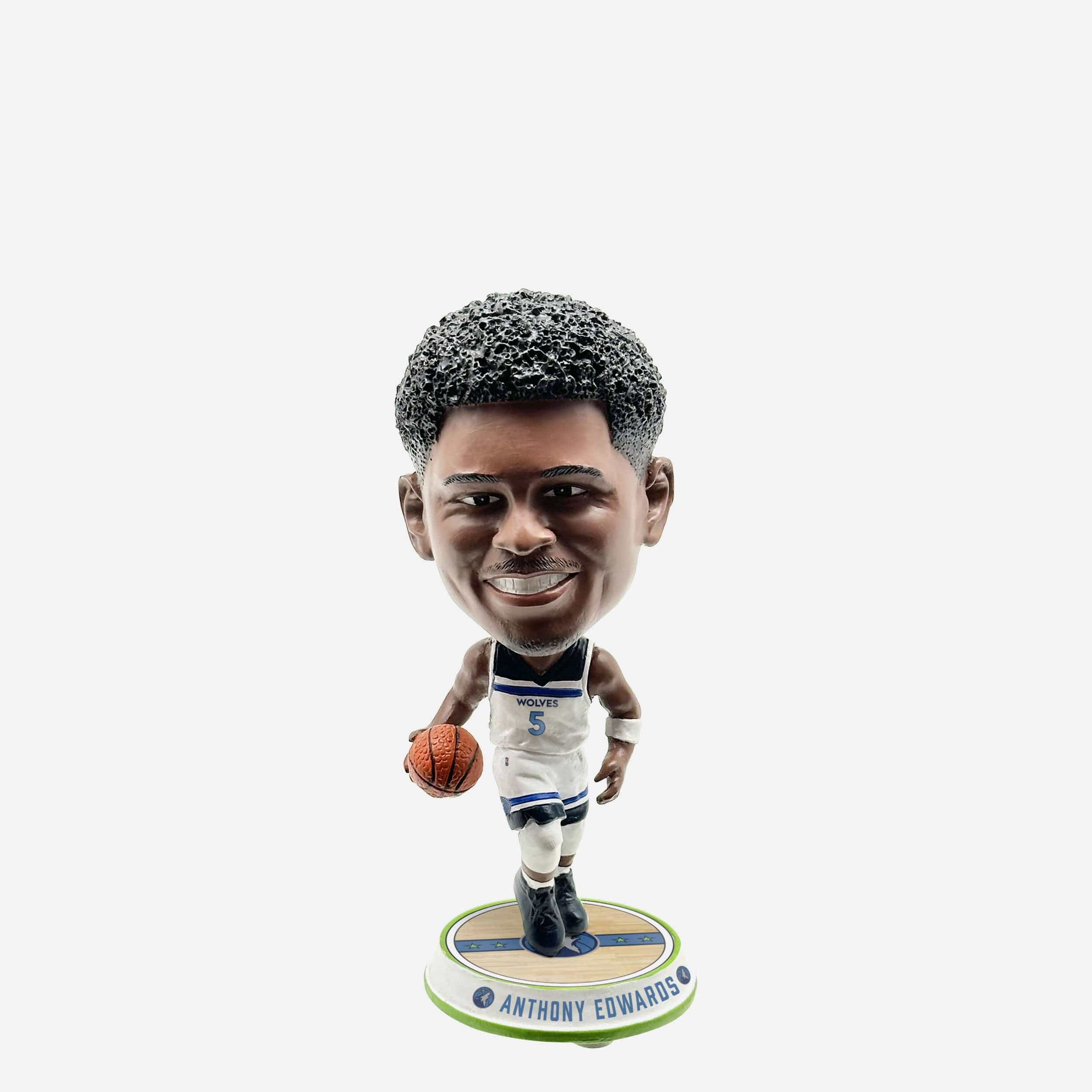 Anthony Edwards Minnesota Timberwolves Court Stripe Mini Bighead Bobblehead