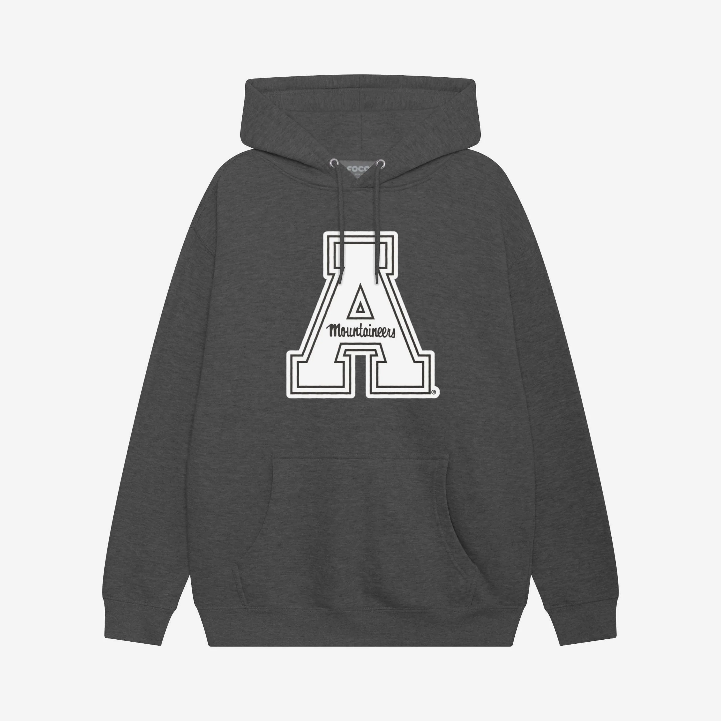 Appalachian State Mountaineers Black & White Primary Logo Hoodie