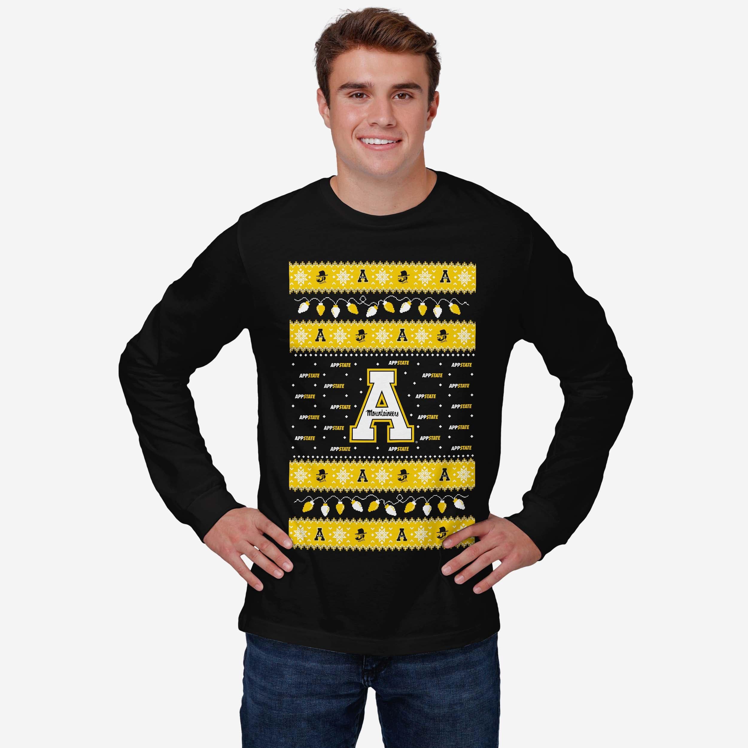 Appalachian State Mountaineers Holiday Lights Sweater Long Sleeve T-Shirt - Image 2