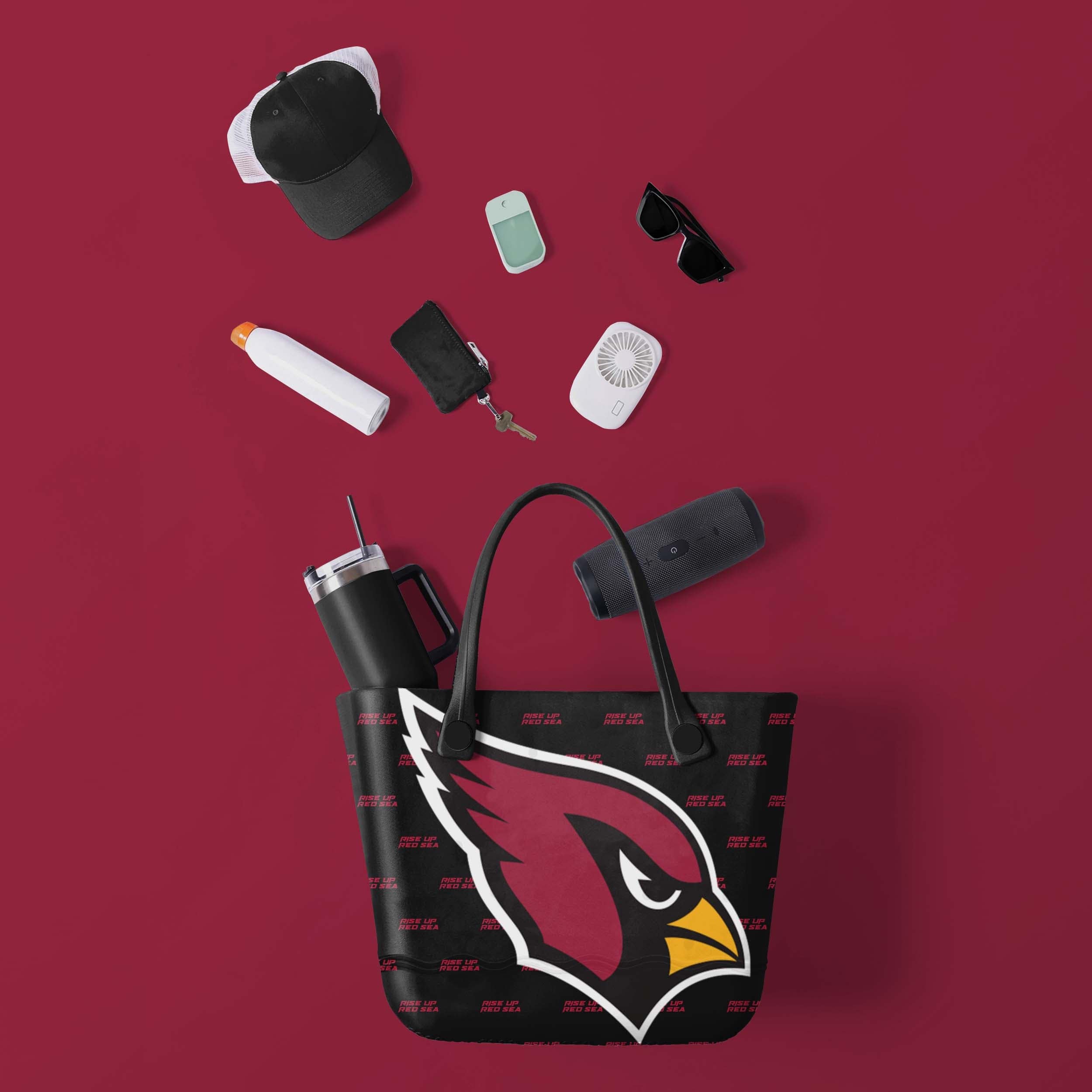 Arizona Cardinals Big Logo Mini Print Tailgate Tote Bag - Image 2