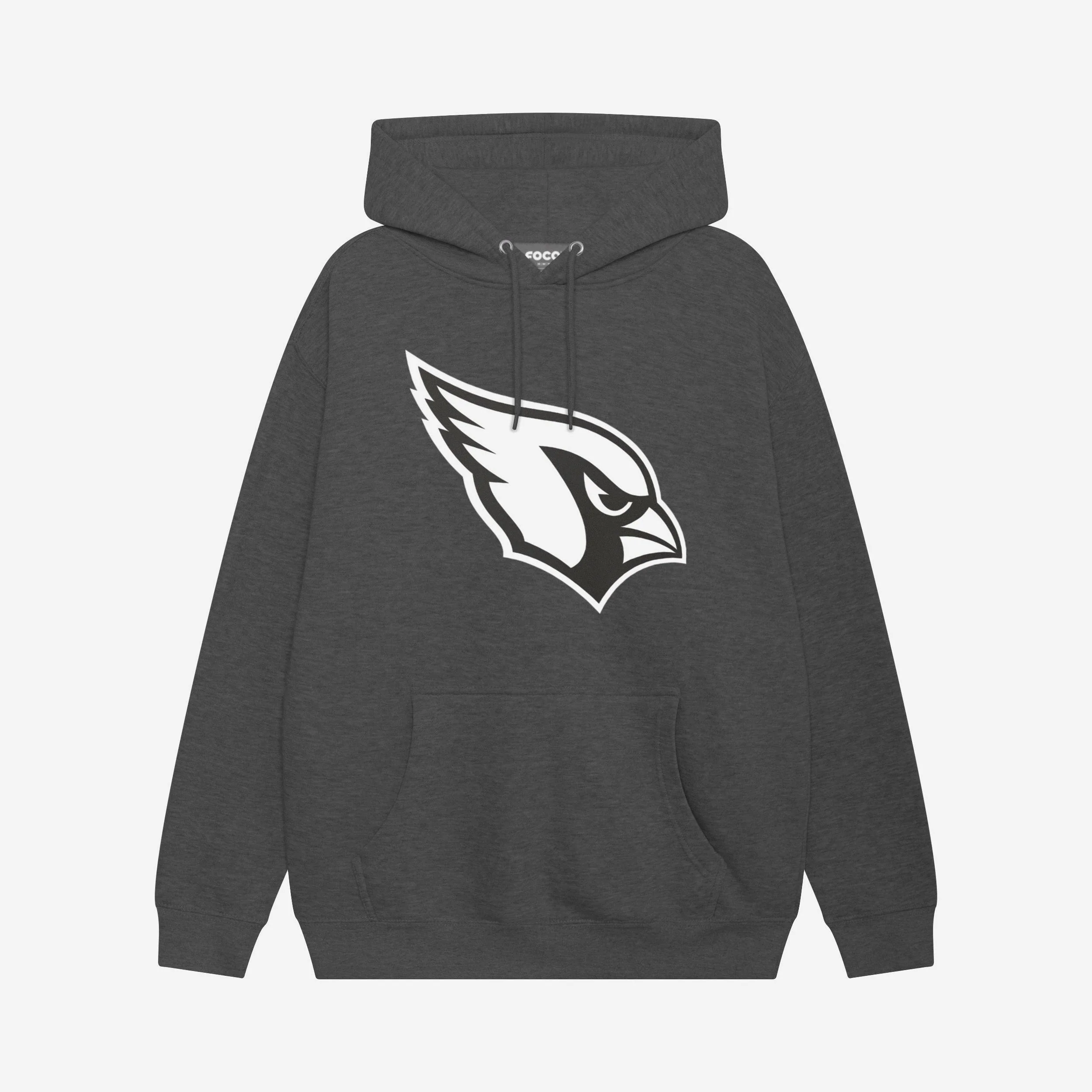 Arizona Cardinals Black & White Primary Logo Hoodie