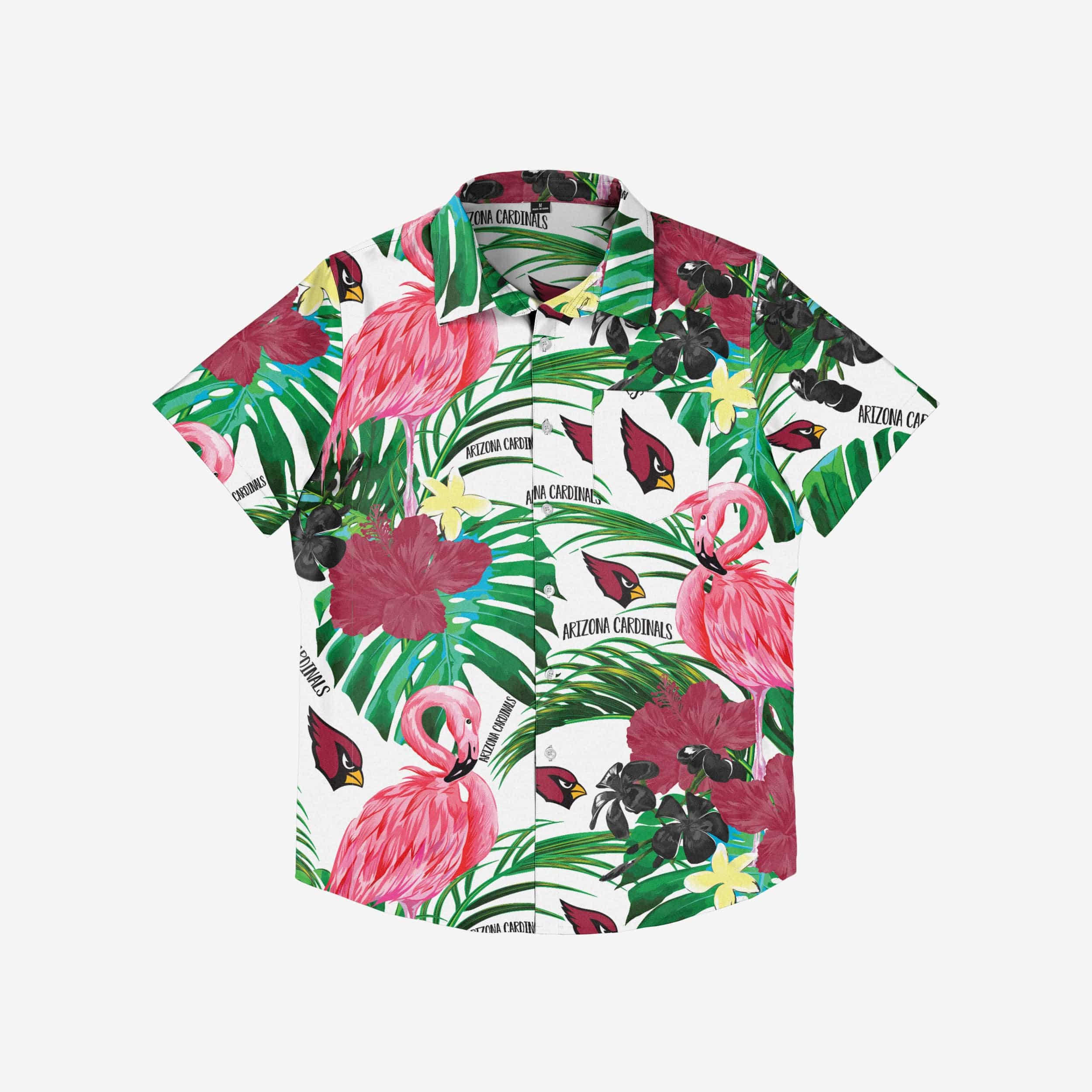 Arizona Cardinals Flamingo Button Up Shirt - Image 3