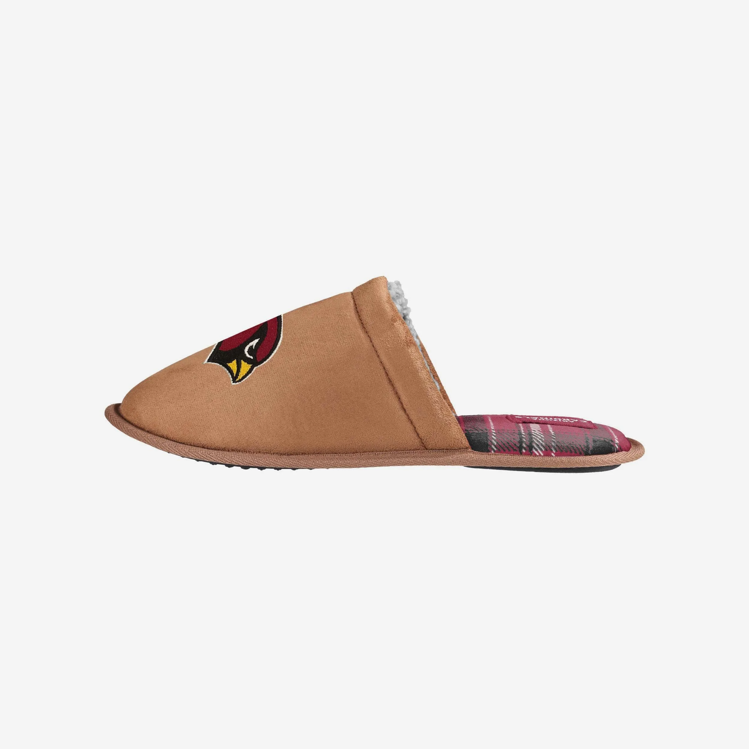 Arizona Cardinals Flannel Lined Brown Suede Scuff Slipper