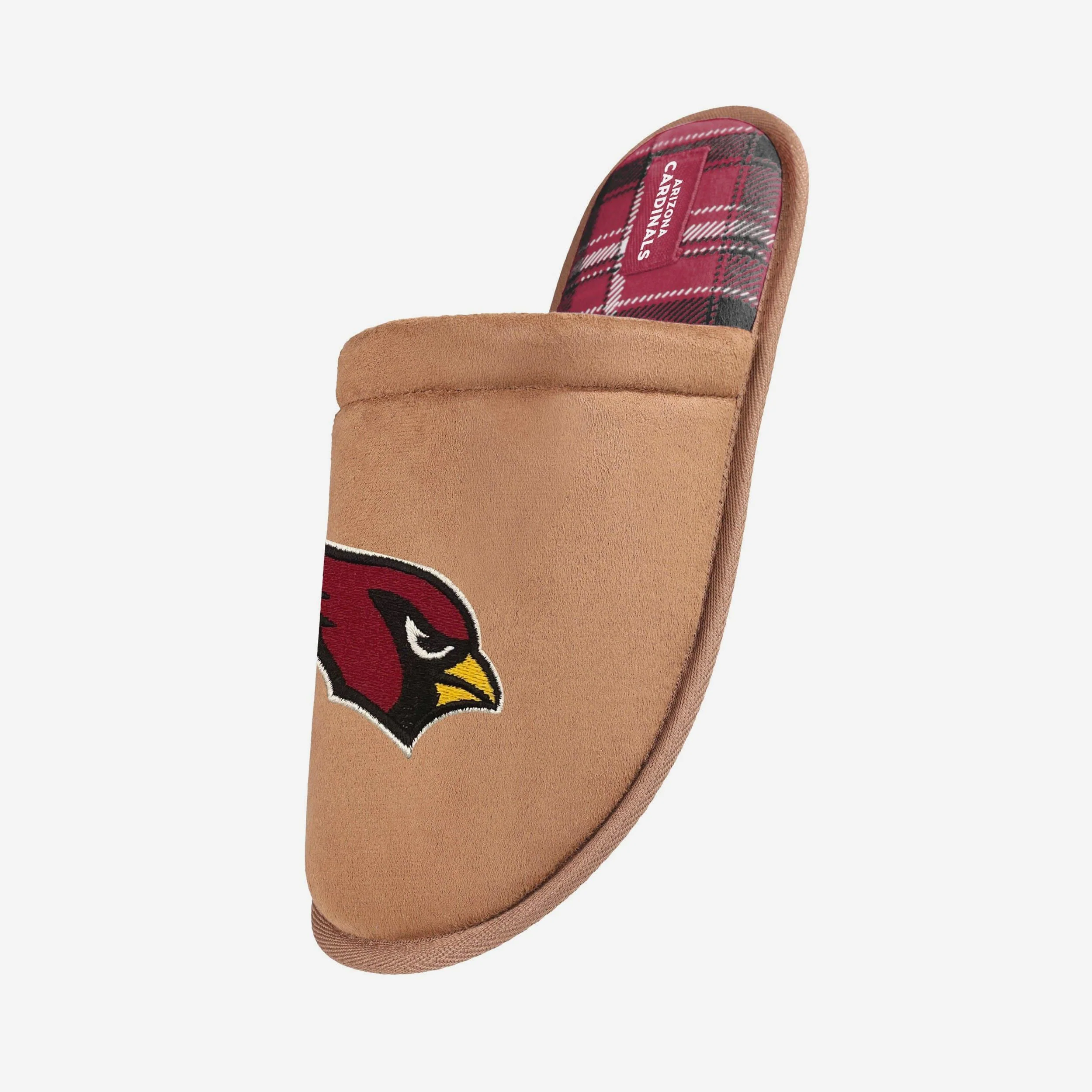Arizona Cardinals Flannel Lined Brown Suede Scuff Slipper - Image 2
