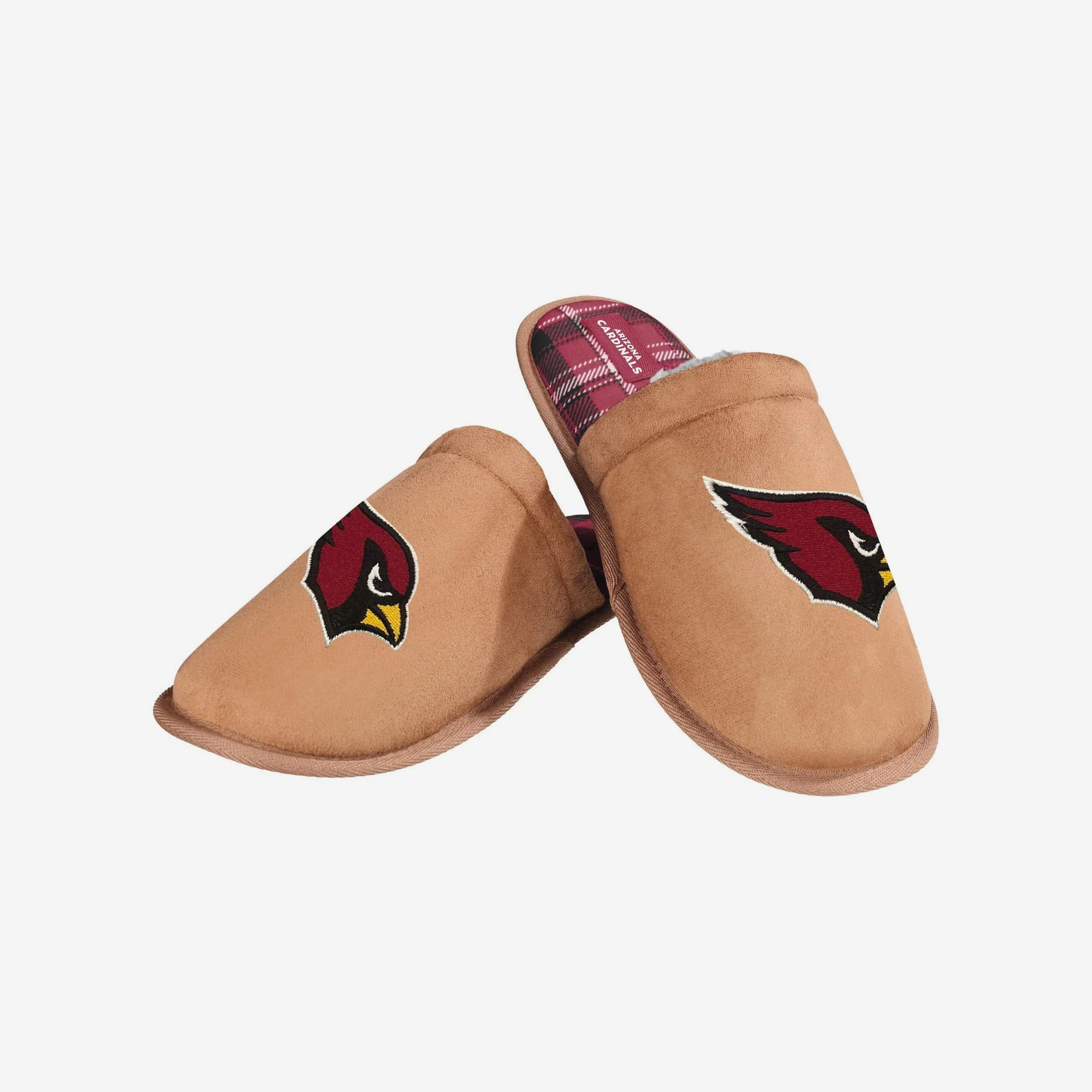Arizona Cardinals Flannel Lined Brown Suede Scuff Slipper - Image 3