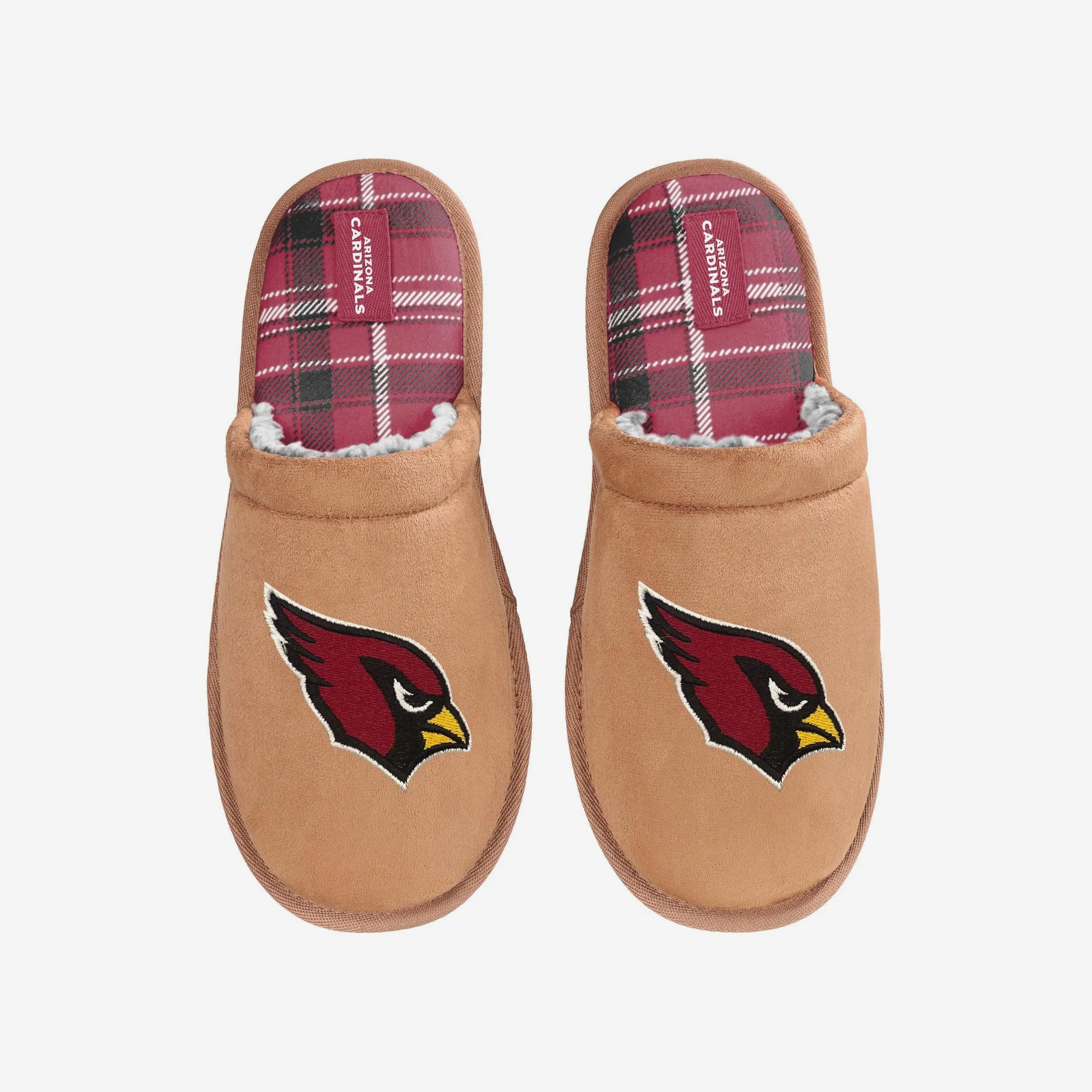 Arizona Cardinals Flannel Lined Brown Suede Scuff Slipper - Image 4