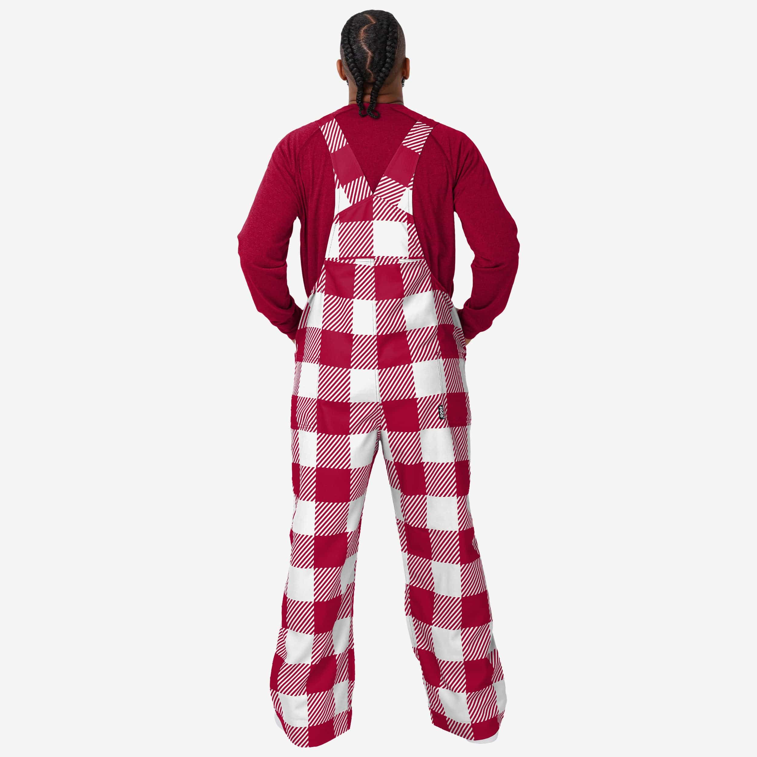 Arizona Cardinals Mens Plaid Bib Overalls - Image 2