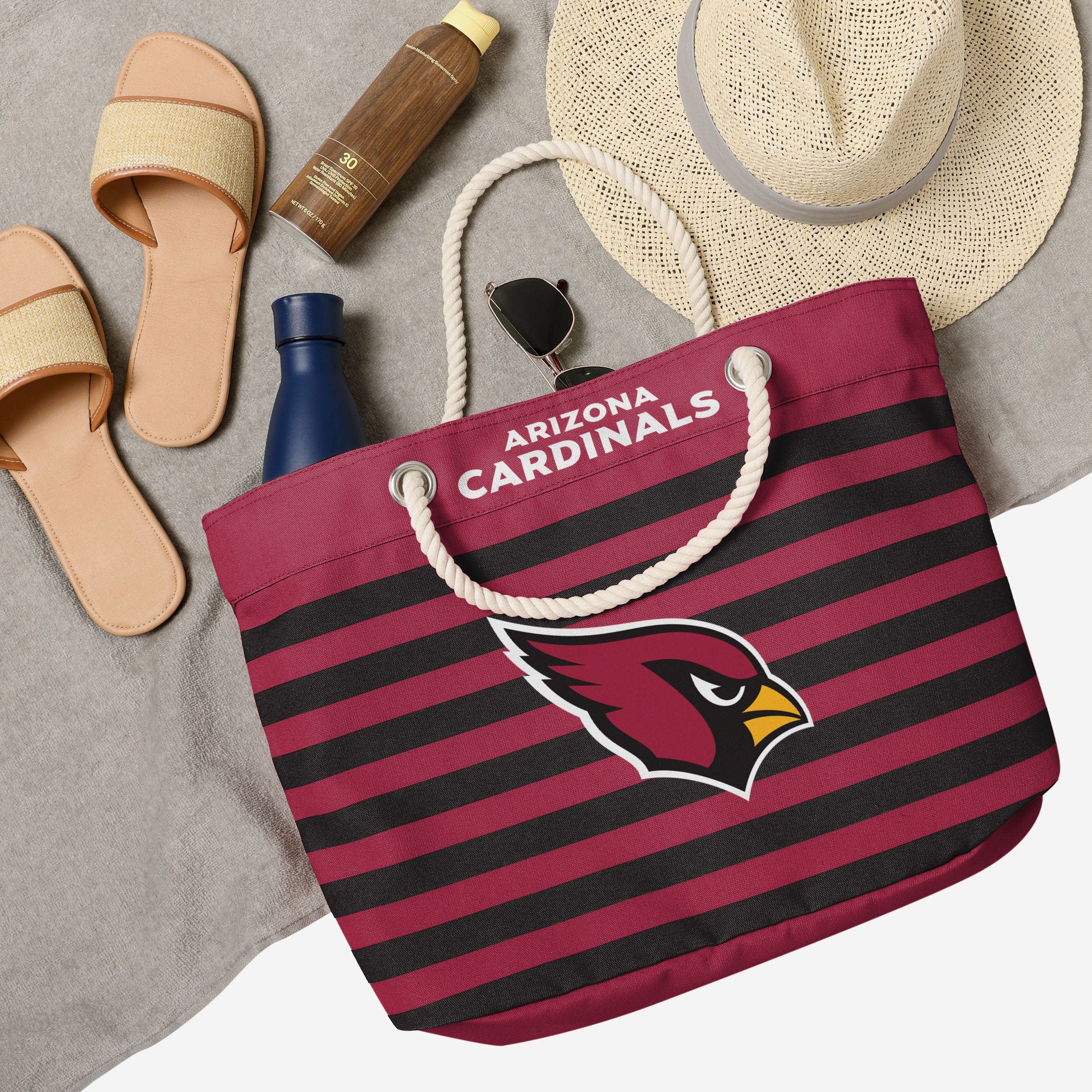 Arizona Cardinals Nautical Stripe Tote Bag - Image 4