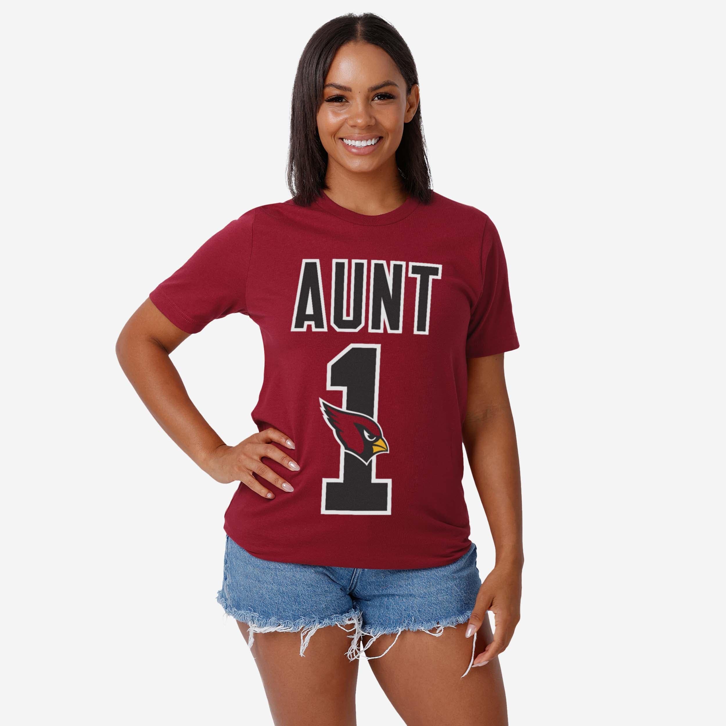Arizona Cardinals Number 1 Aunt T-Shirt - Image 2