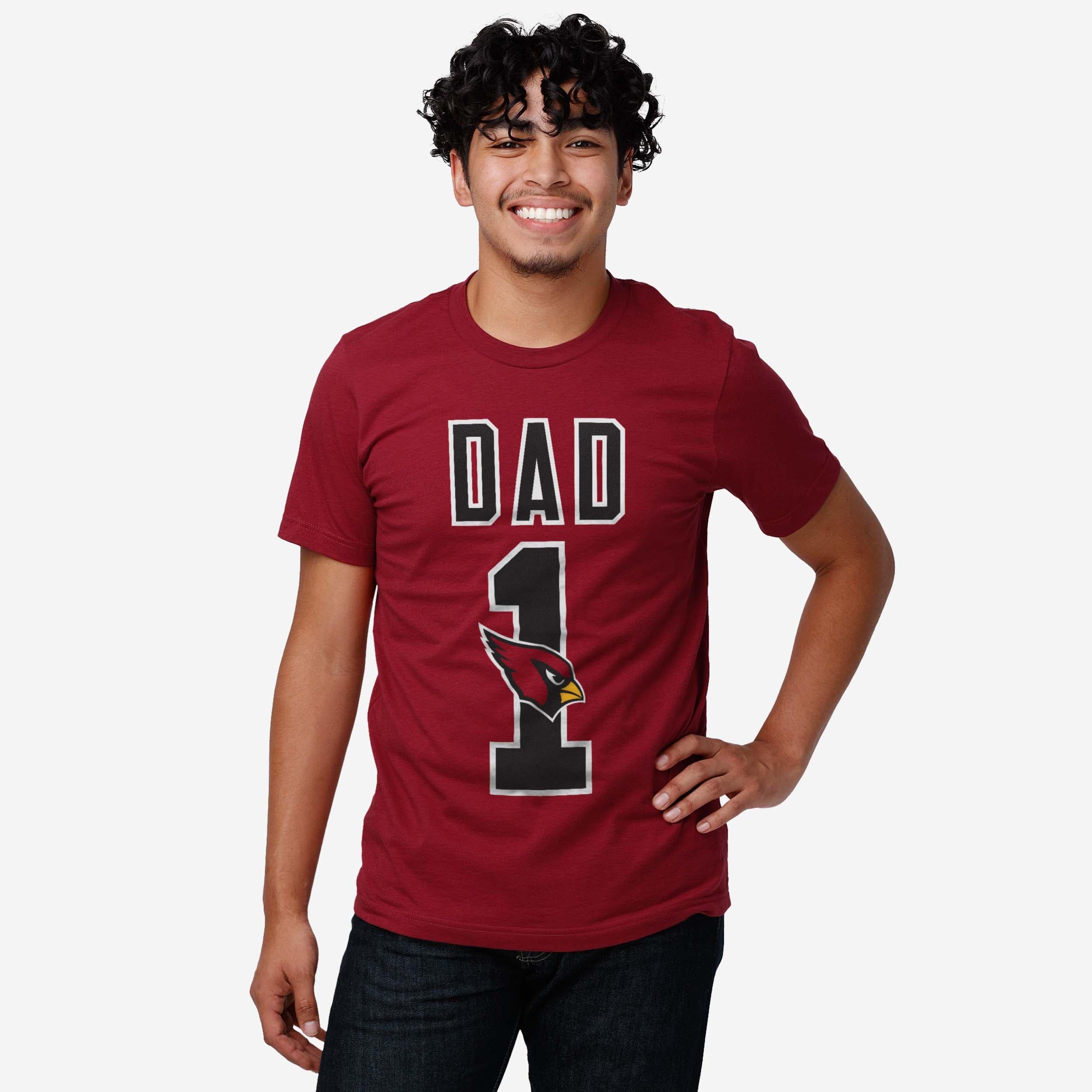 Arizona Cardinals Number 1 Dad T-Shirt - Image 2