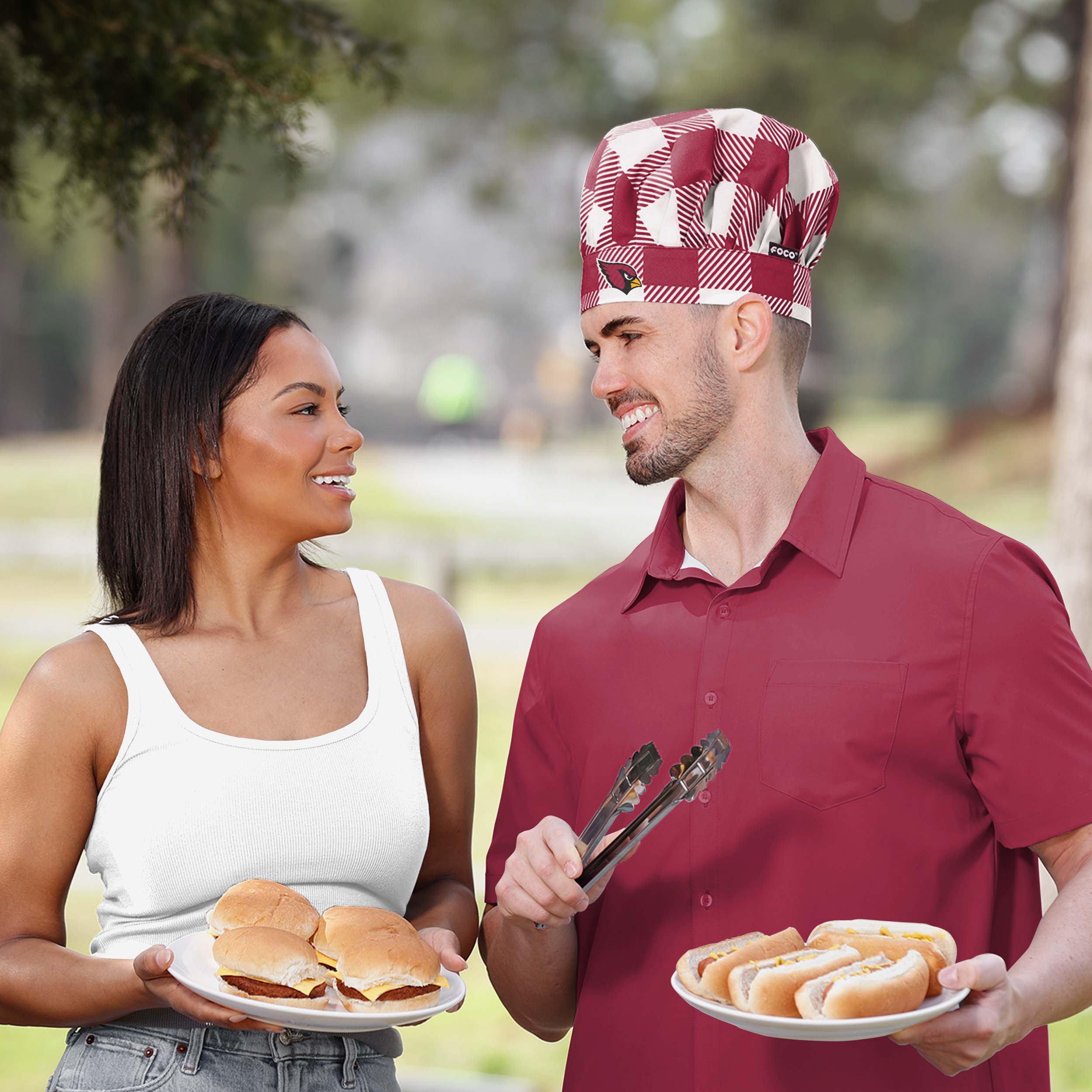 Arizona Cardinals Plaid Chef Hat - Image 3