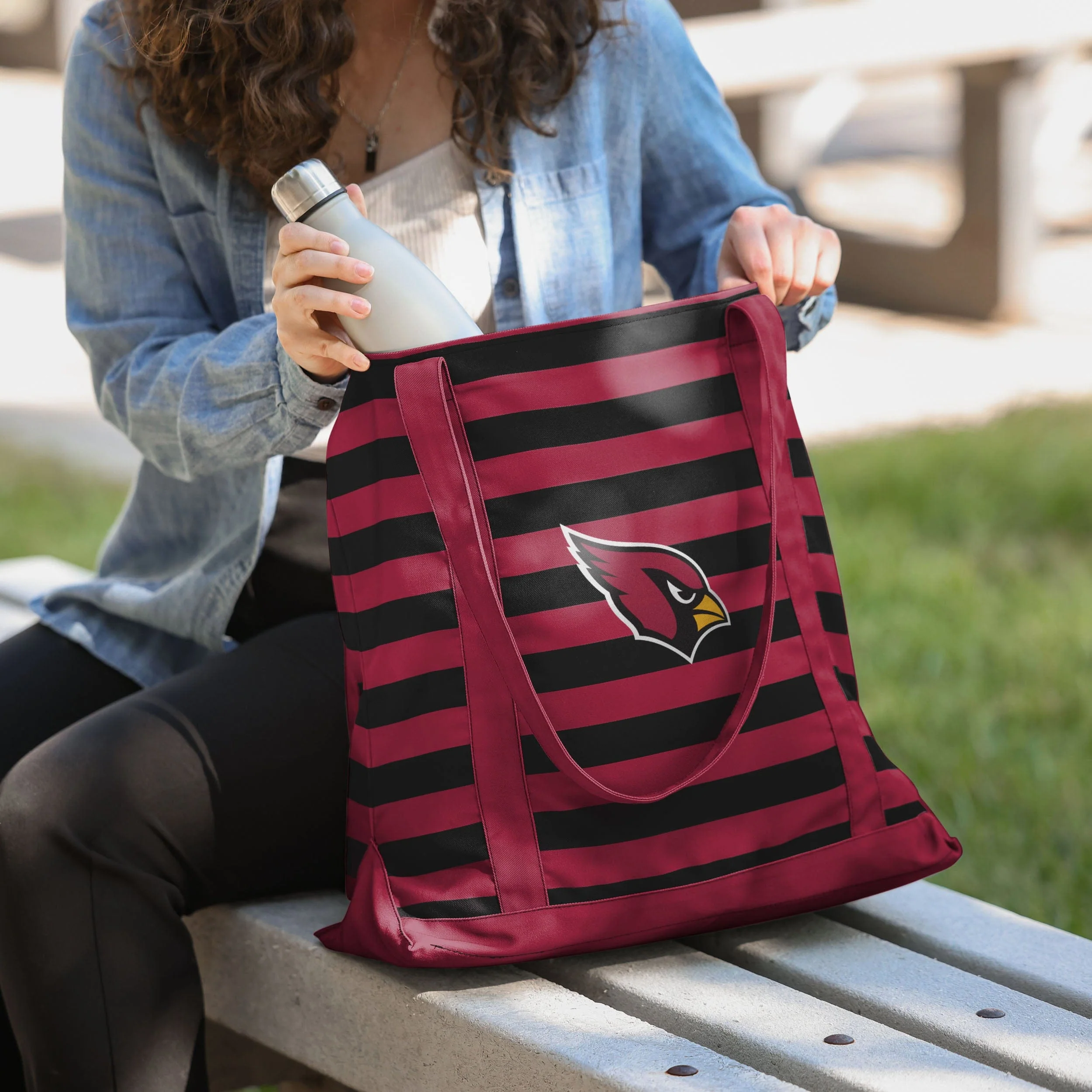 Arizona Cardinals Team Stripe Canvas Tote Bag - Image 3