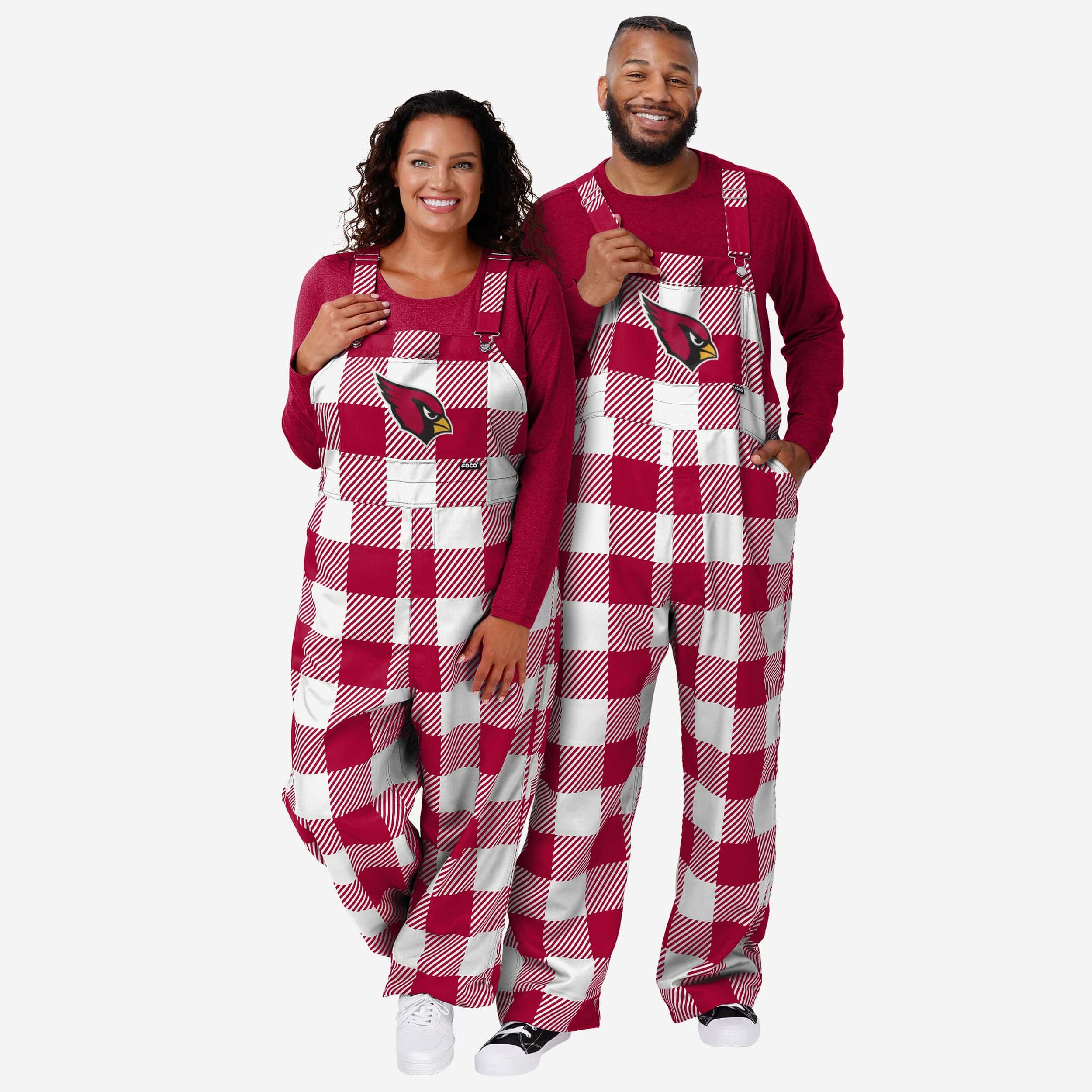 Arizona Cardinals Womens Plaid Bib Overalls - Image 3