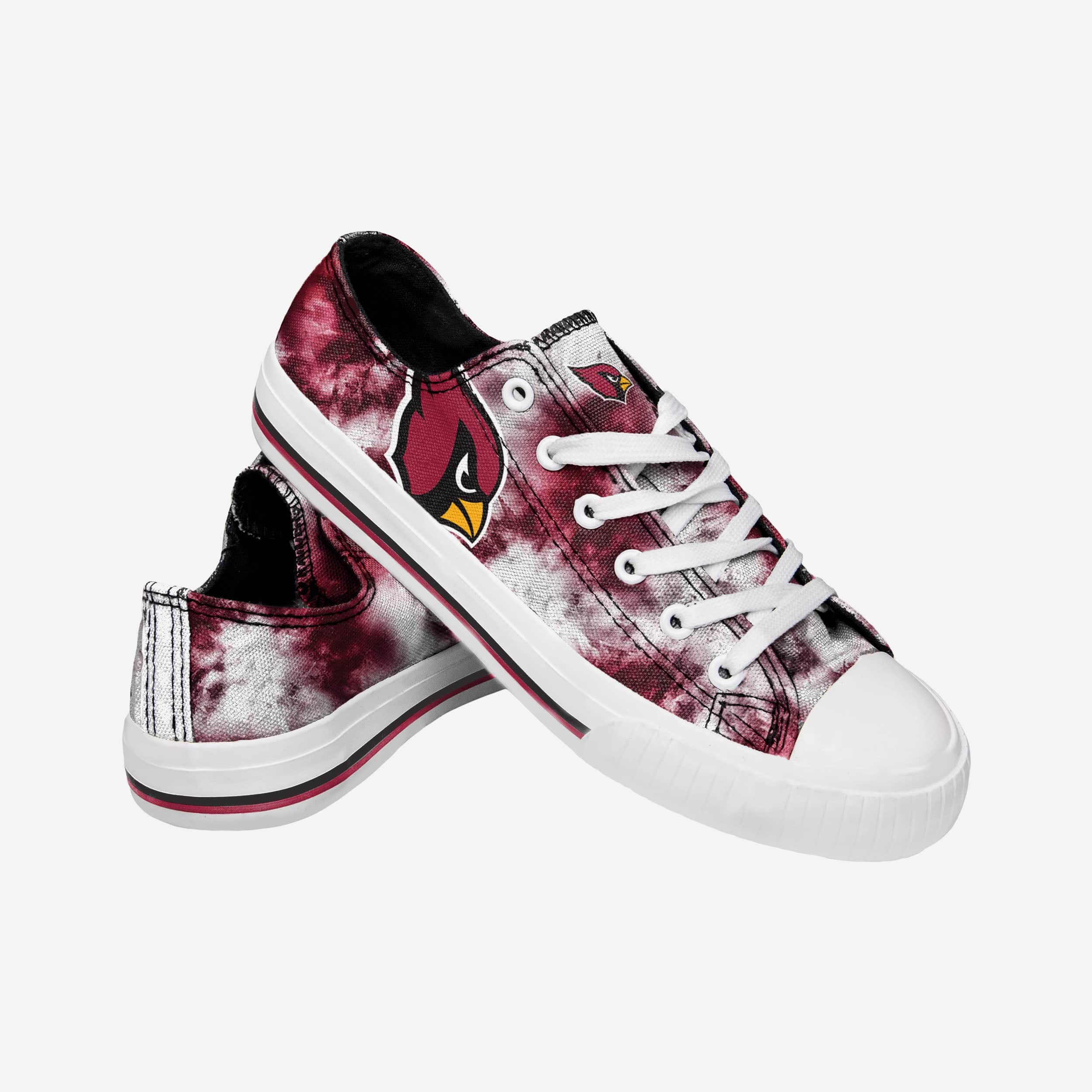 Arizona Cardinals Womens Red Low Top Tie-Dye Canvas Shoe - Image 2