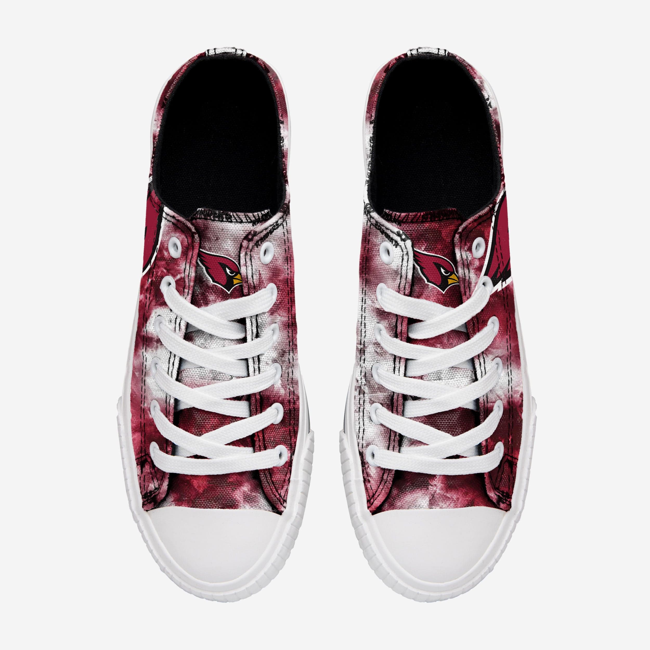 Arizona Cardinals Womens Red Low Top Tie-Dye Canvas Shoe - Image 3