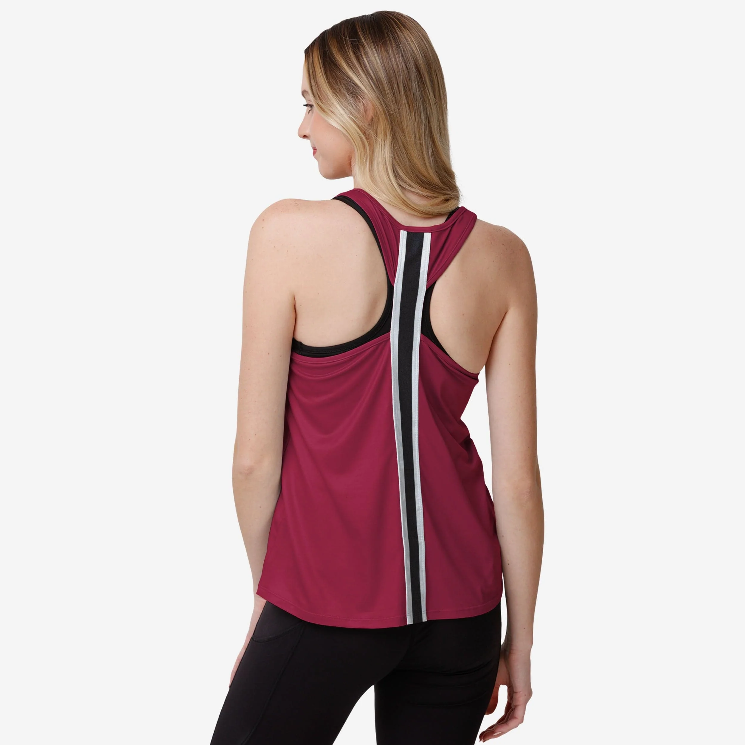 Arizona Cardinals Womens Wordmark Team Stripe Sleeveless Top - Image 2