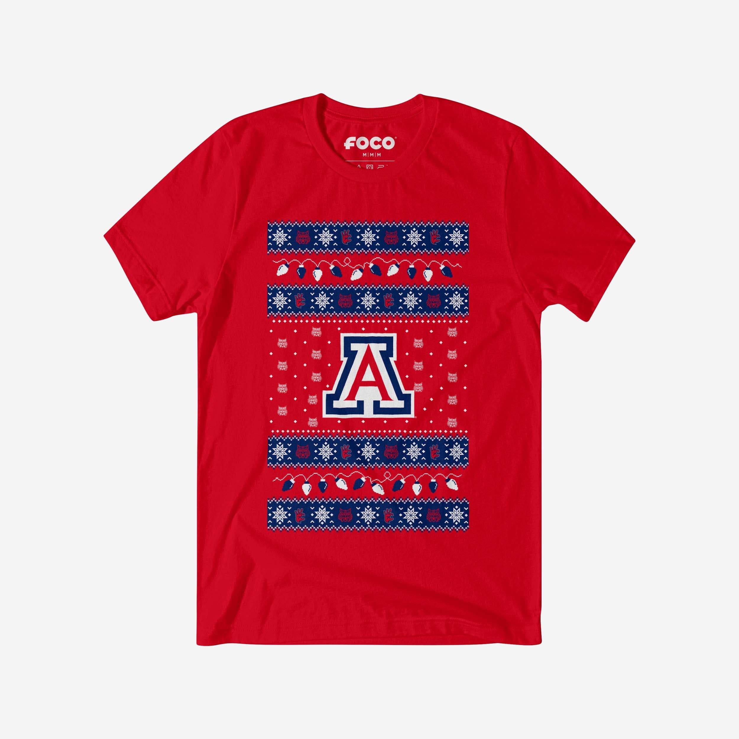 Arizona Wildcats Holiday Lights Sweater T-Shirt