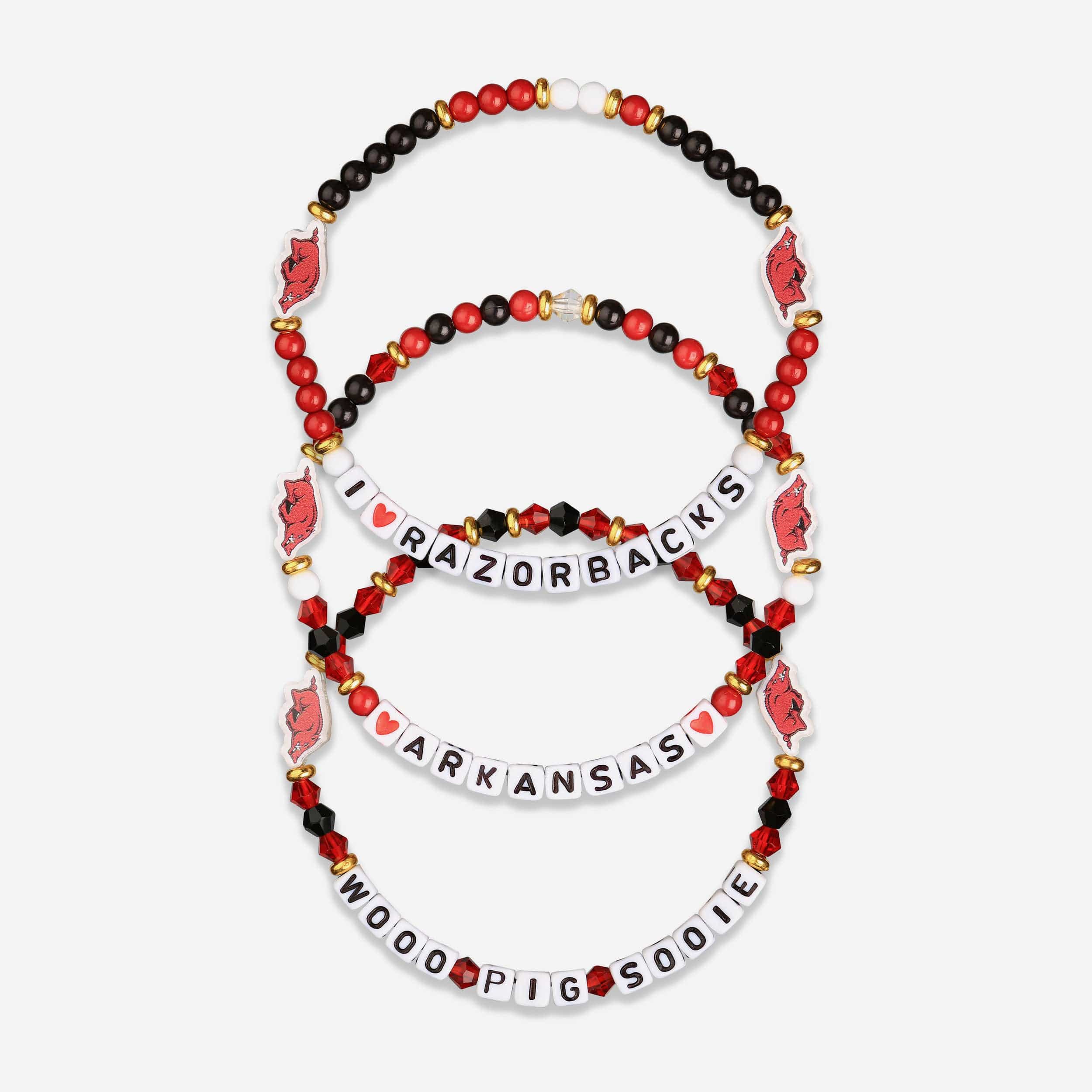 Arkansas Razorbacks 3 Pack Friendship Bracelet