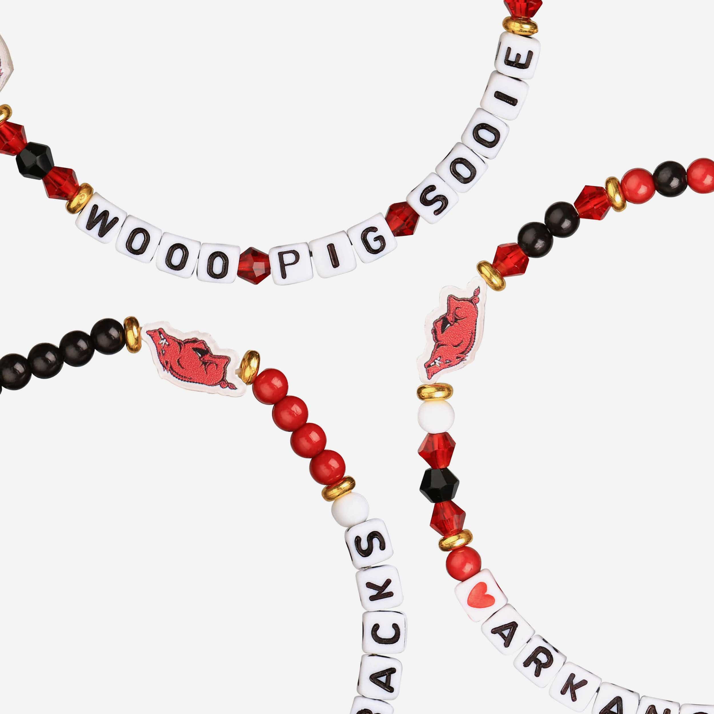 Arkansas Razorbacks 3 Pack Friendship Bracelet - Image 2