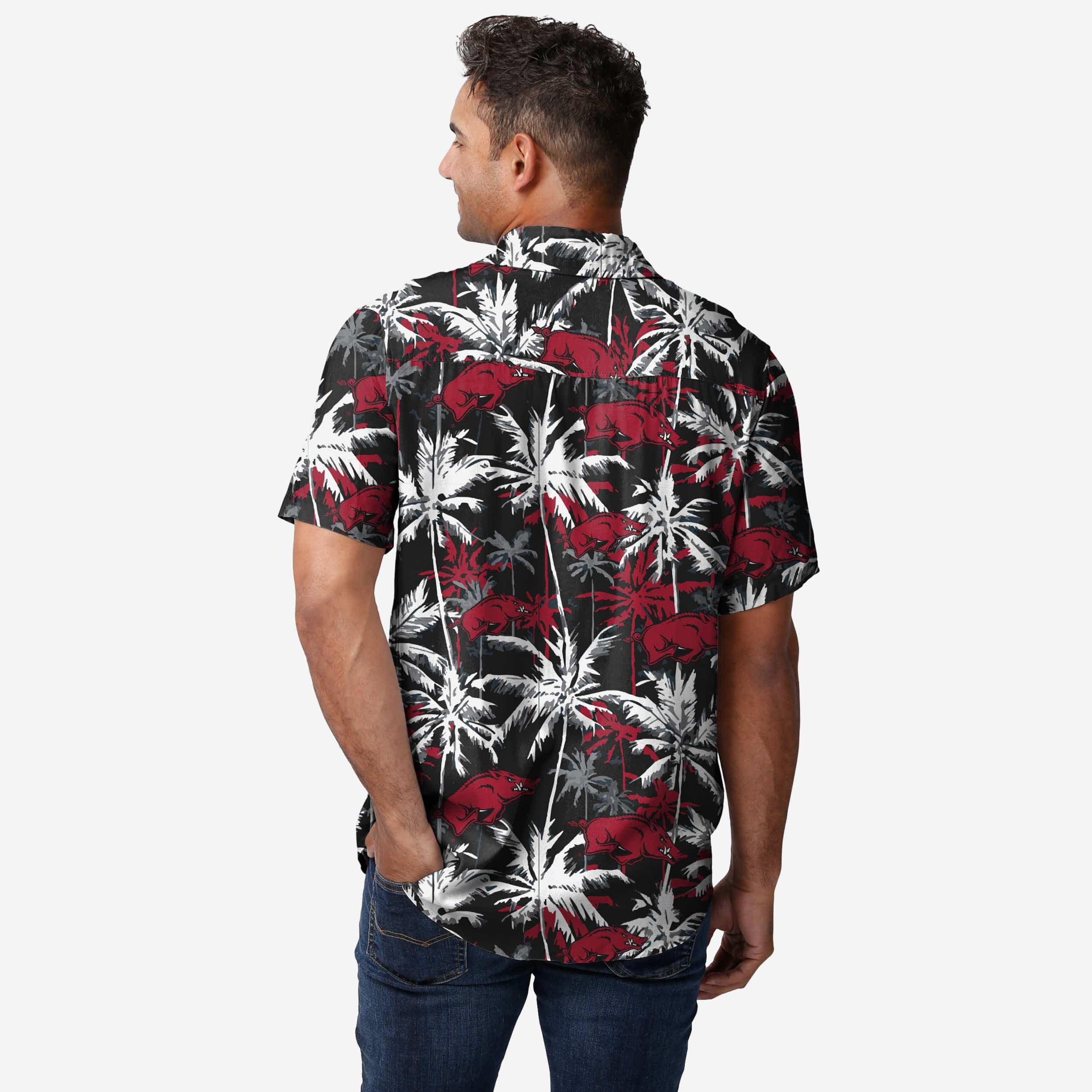Arkansas Razorbacks Black Floral Button Up Shirt - Image 2
