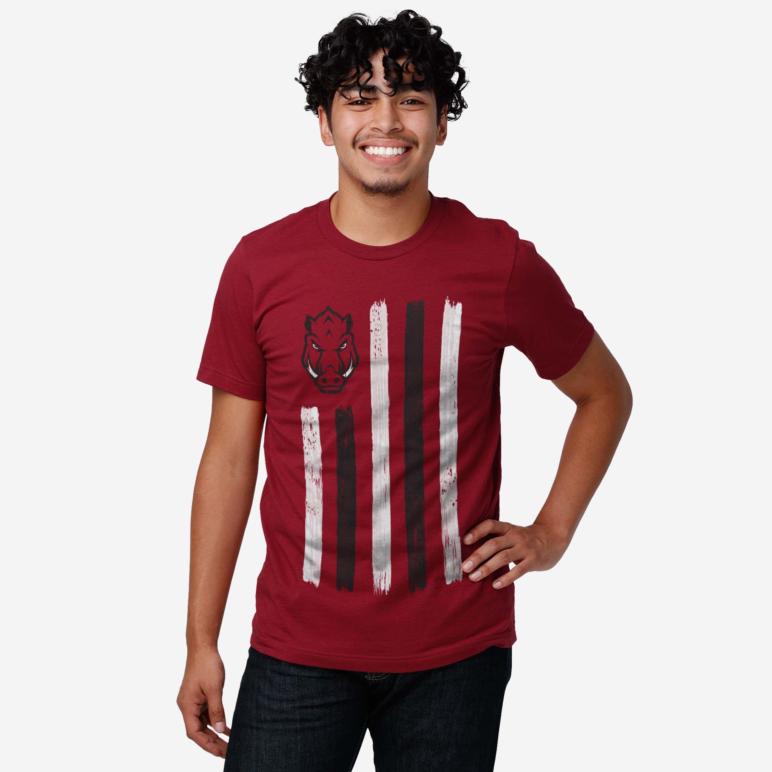Arkansas Razorbacks Brushstroke Flag T-Shirt - Image 2