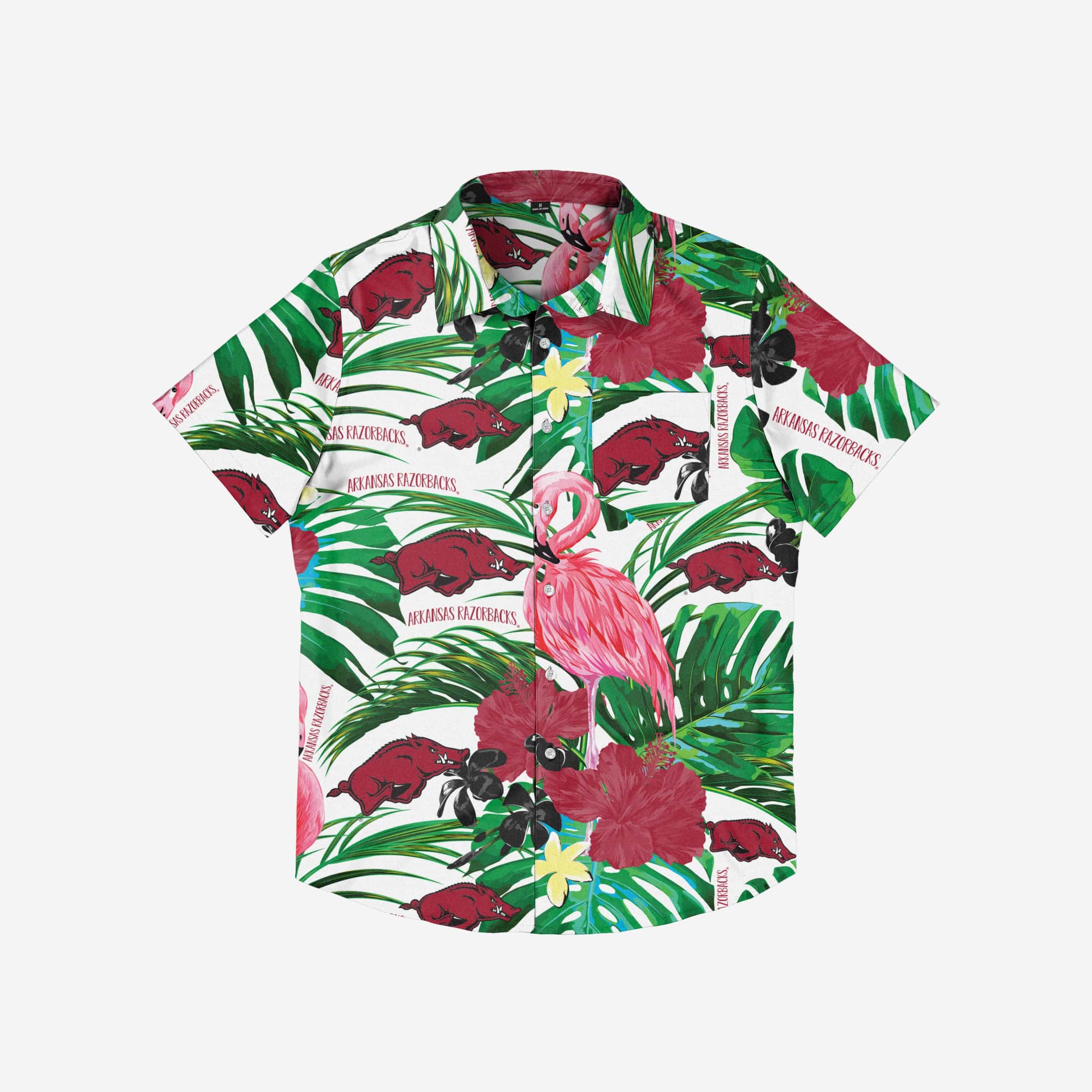 Arkansas Razorbacks Flamingo Button Up Shirt - Image 3