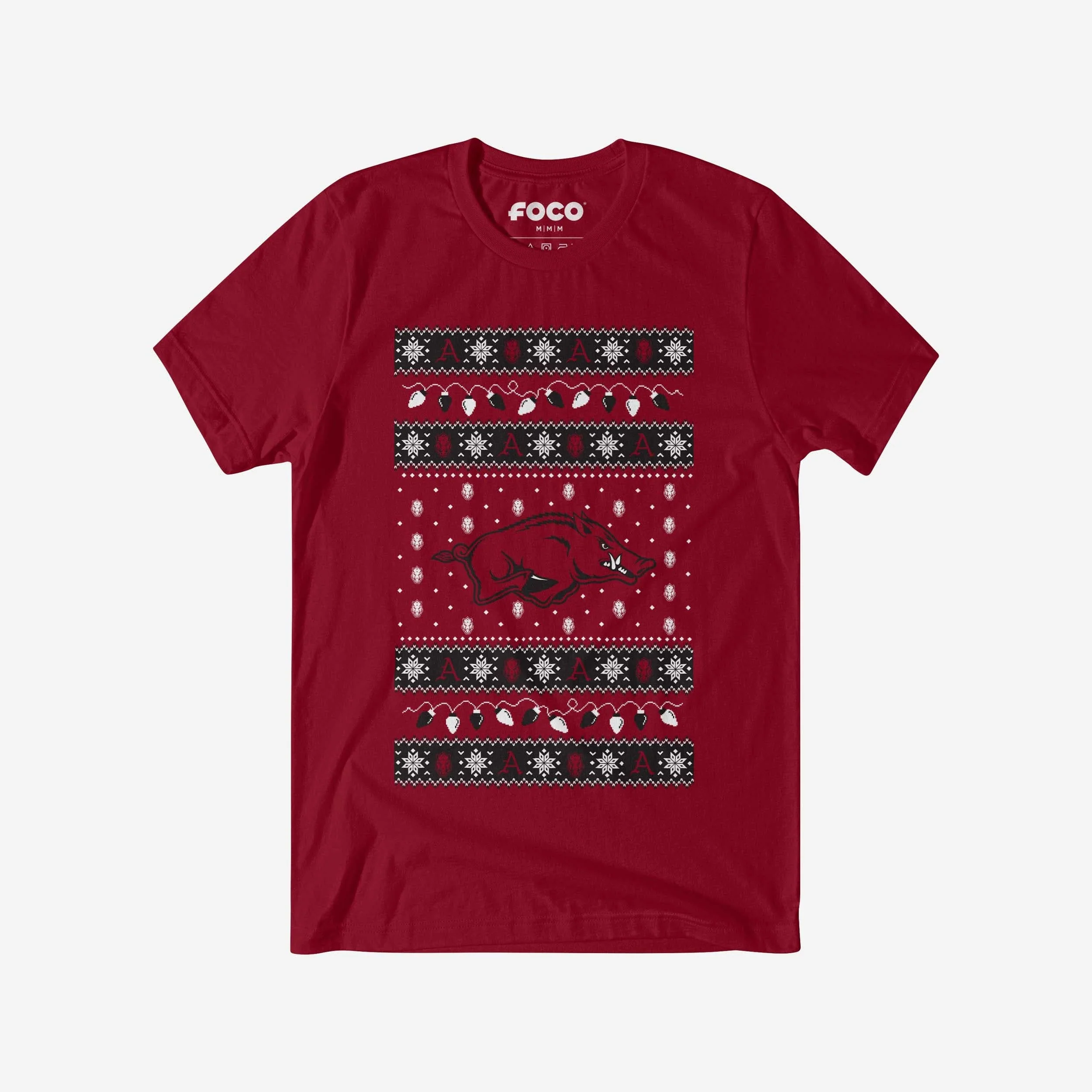 Arkansas Razorbacks Holiday Lights Sweater T-Shirt