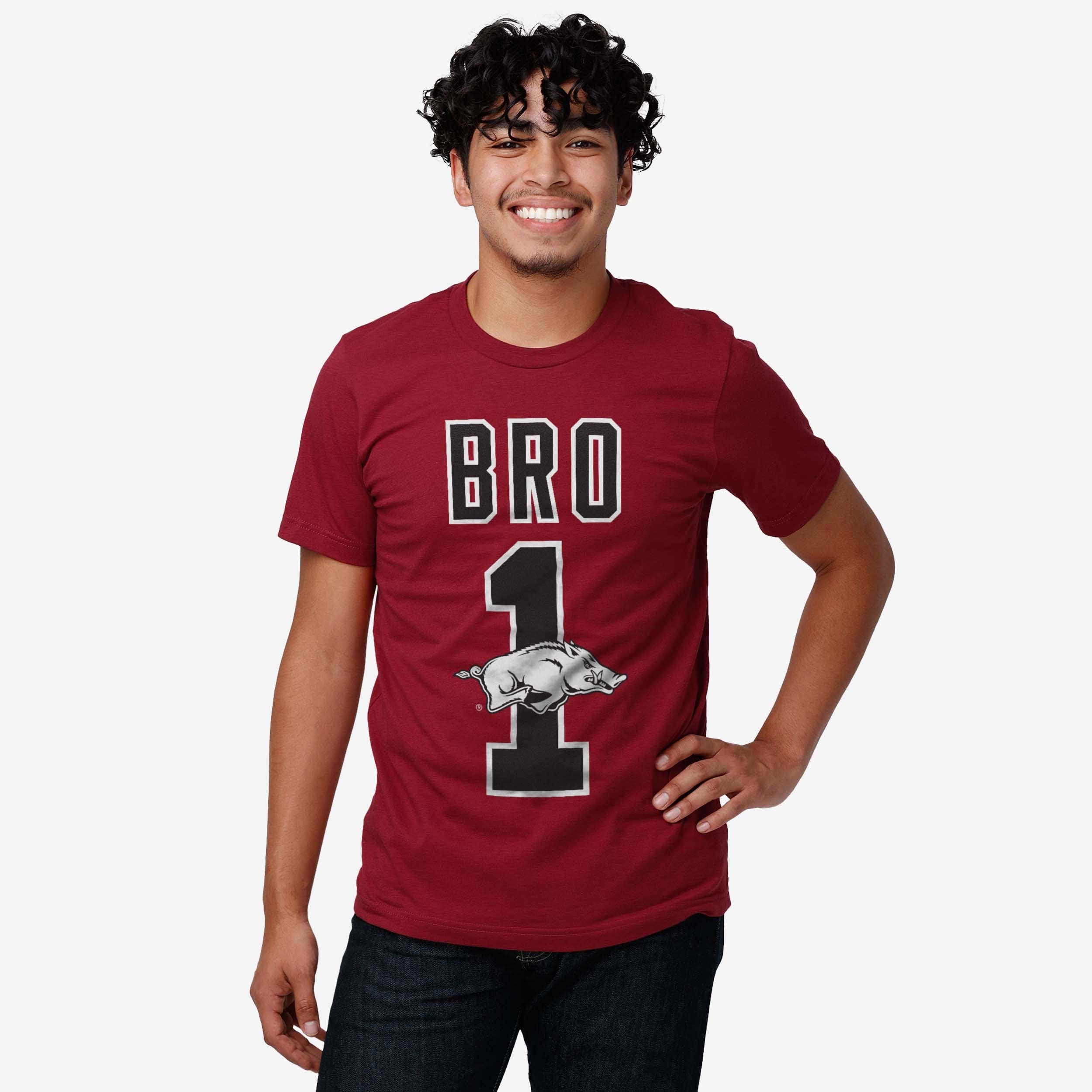 Arkansas Razorbacks Number 1 Bro T-Shirt - Image 2