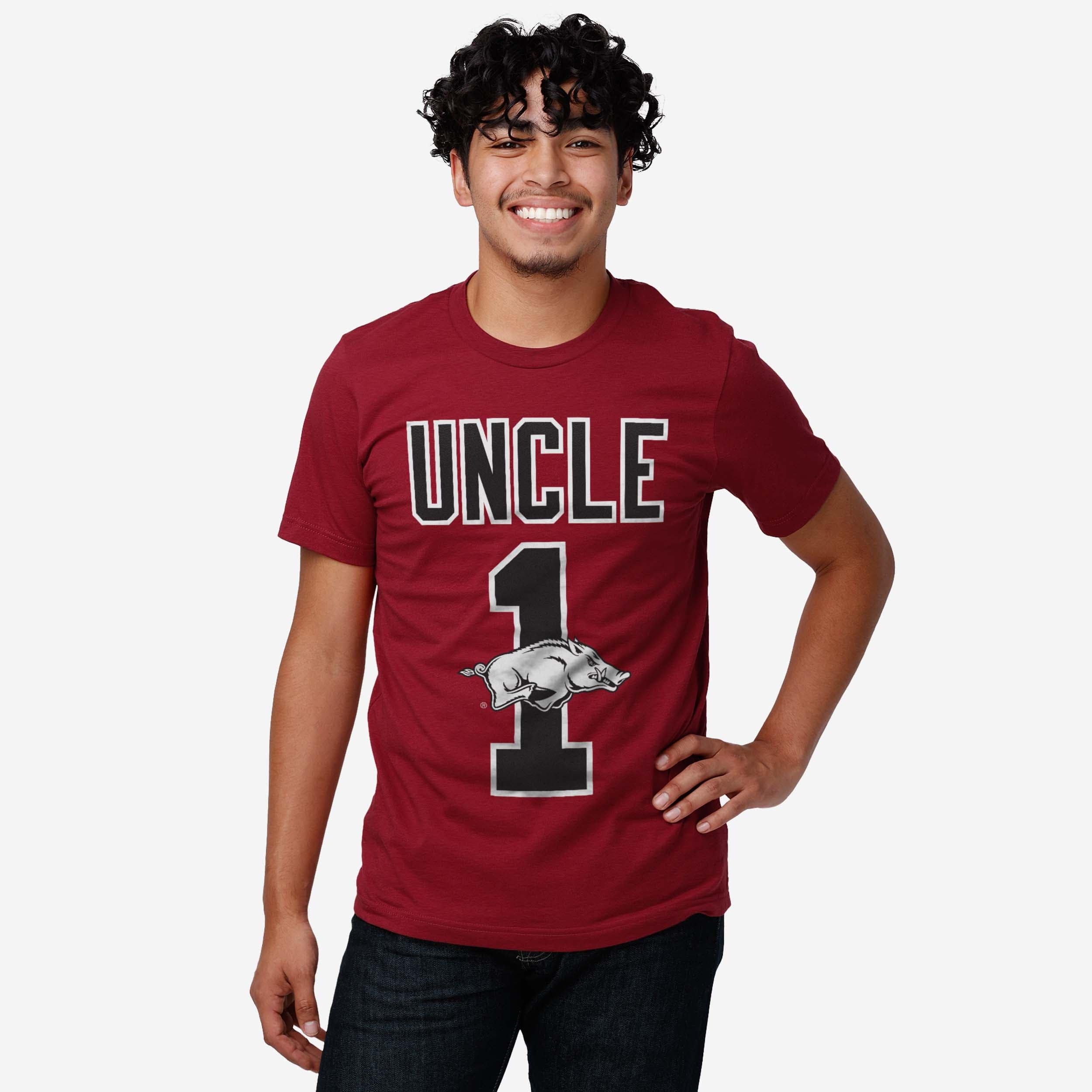 Arkansas Razorbacks Number 1 Uncle T-Shirt - Image 2
