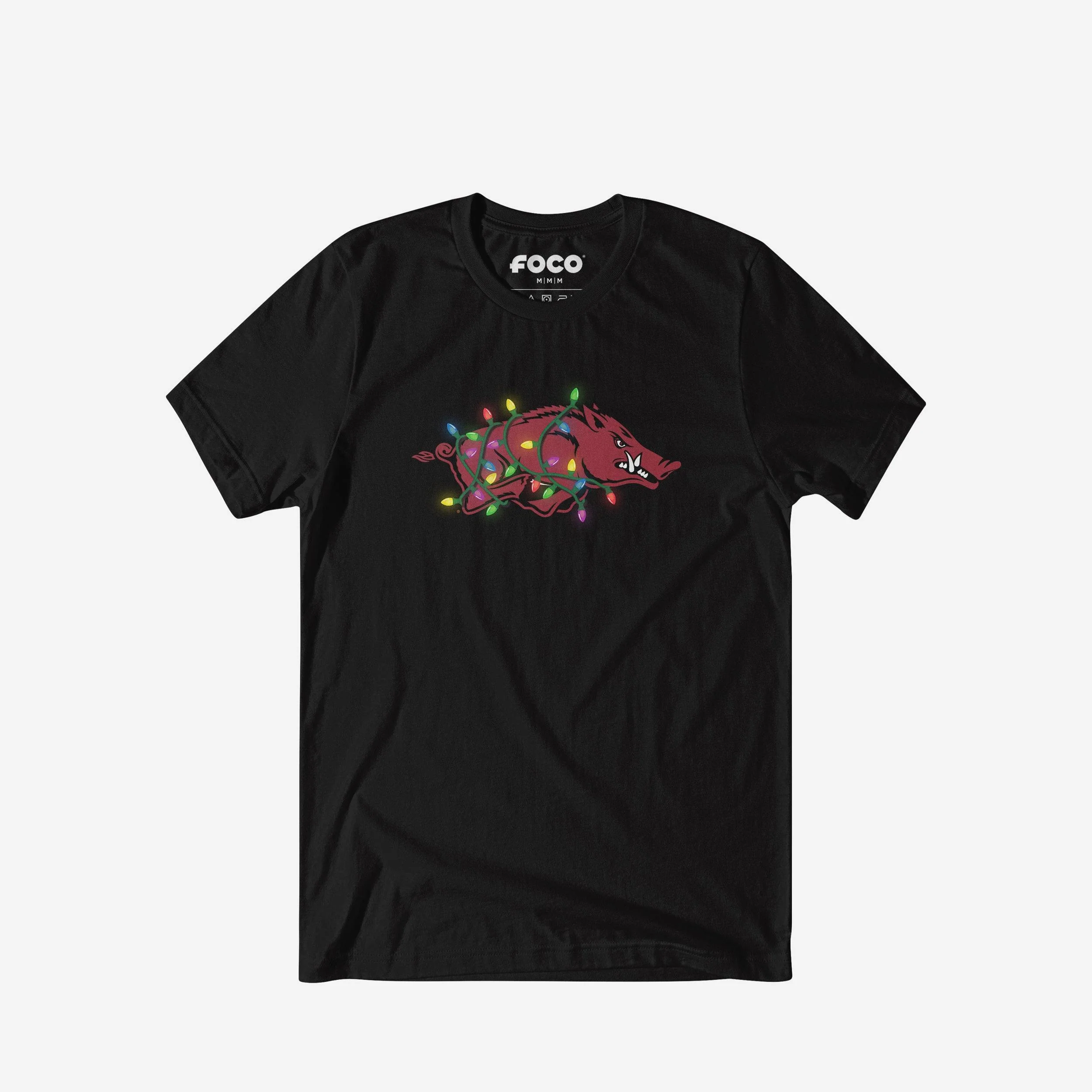 Arkansas Razorbacks Primary Logo Holiday Lights T-Shirt