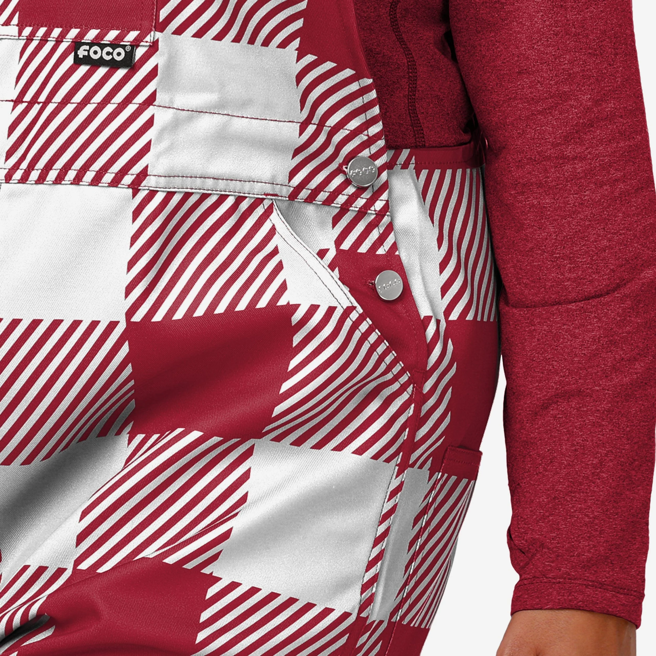 Arkansas Razorbacks Womens Plaid Bib Overalls - Image 5