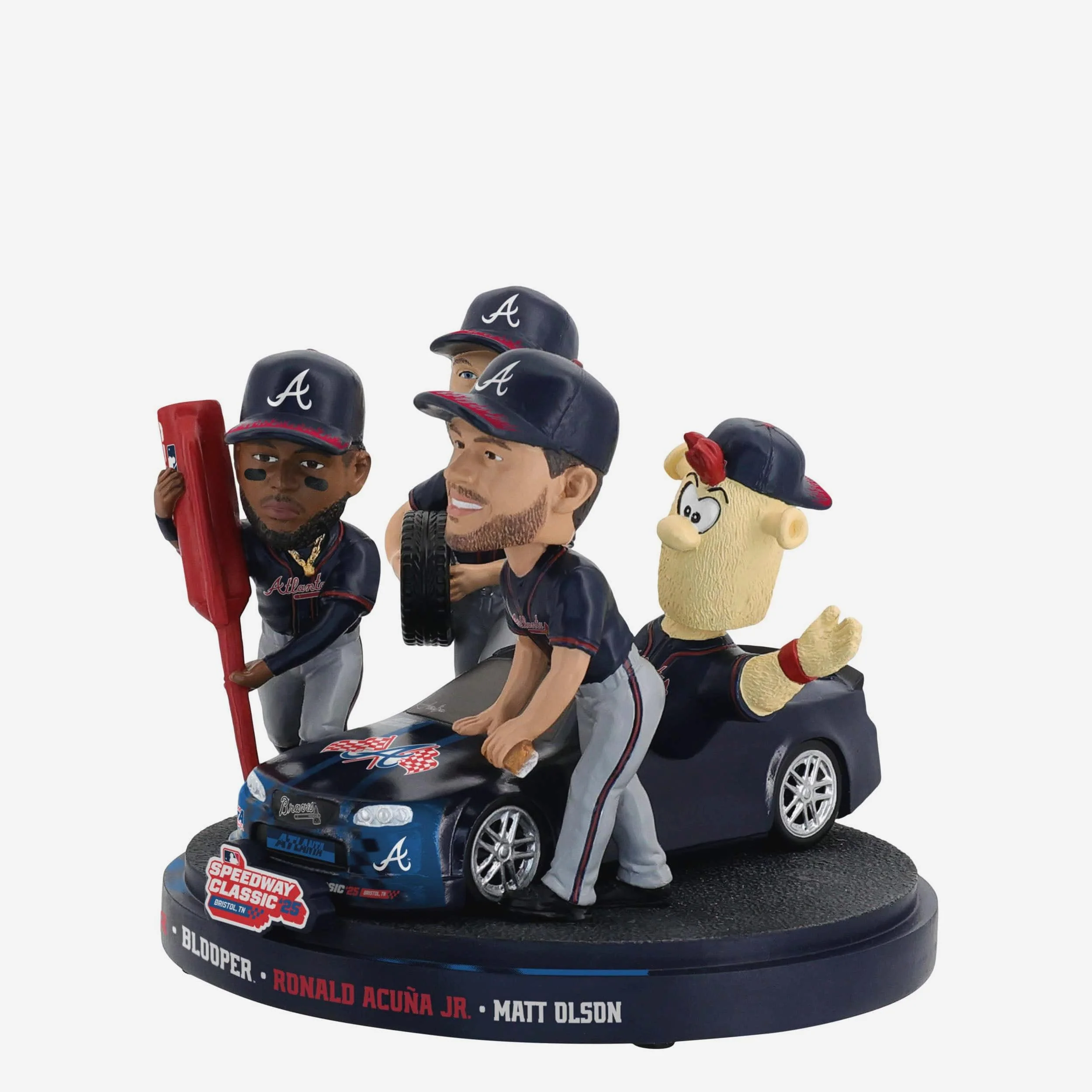 Atlanta Braves 2025 MLB Speedway Classic Pit Crew Mini Bobblehead Scene - Image 5