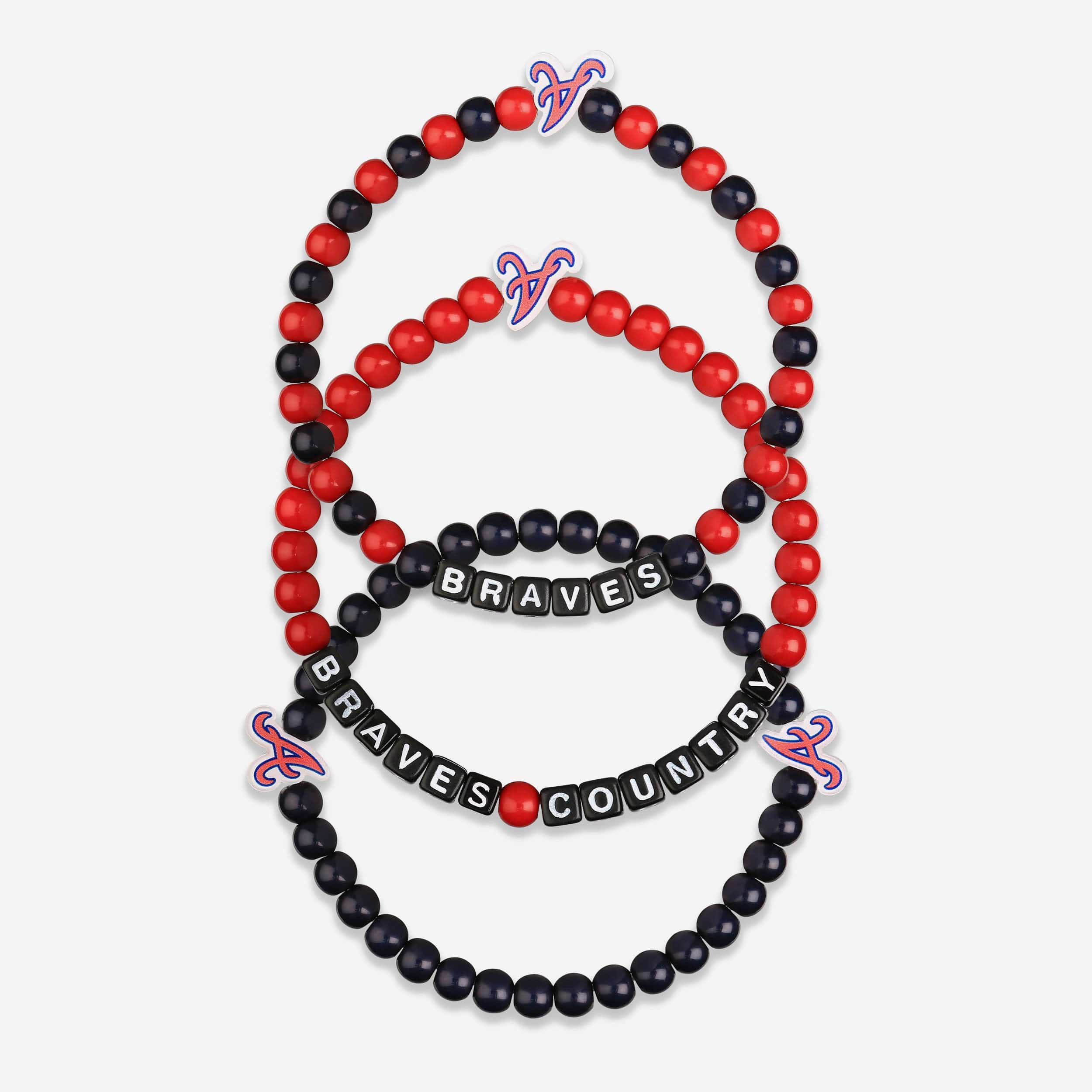 Atlanta Braves 3 Pack Beaded Friendship Bracelet