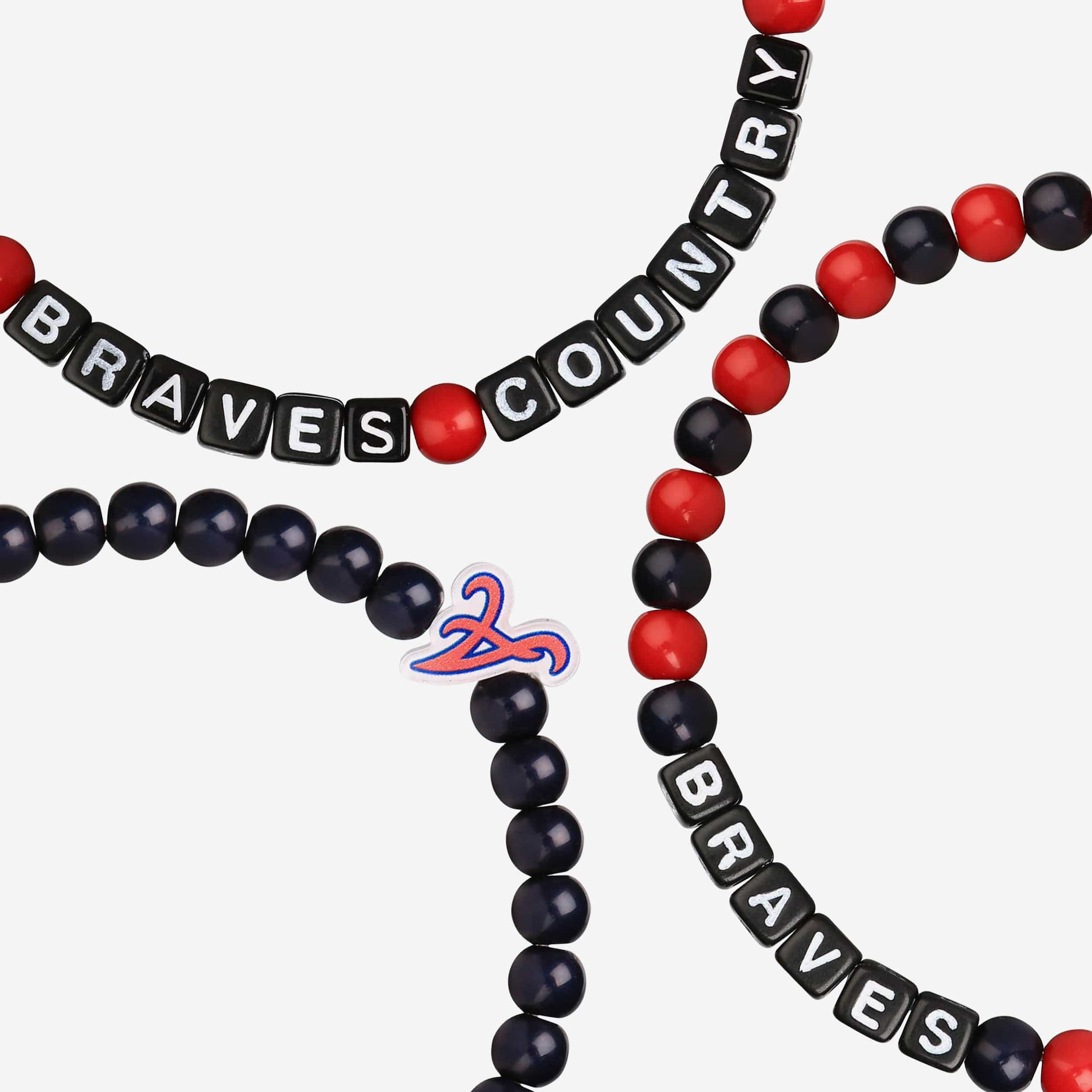 Atlanta Braves 3 Pack Beaded Friendship Bracelet - Image 2