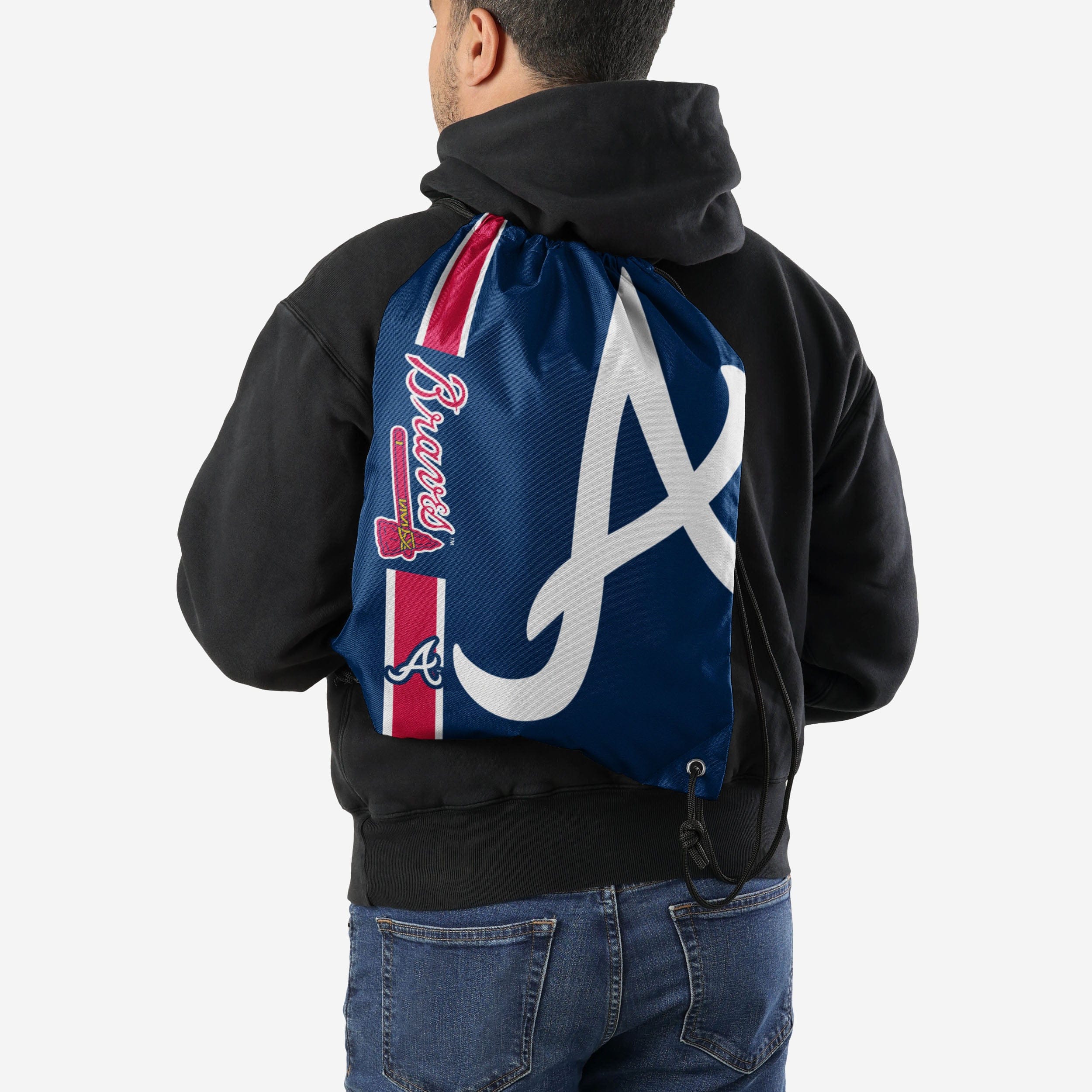 Atlanta Braves Big Logo Drawstring Backpack - Image 2
