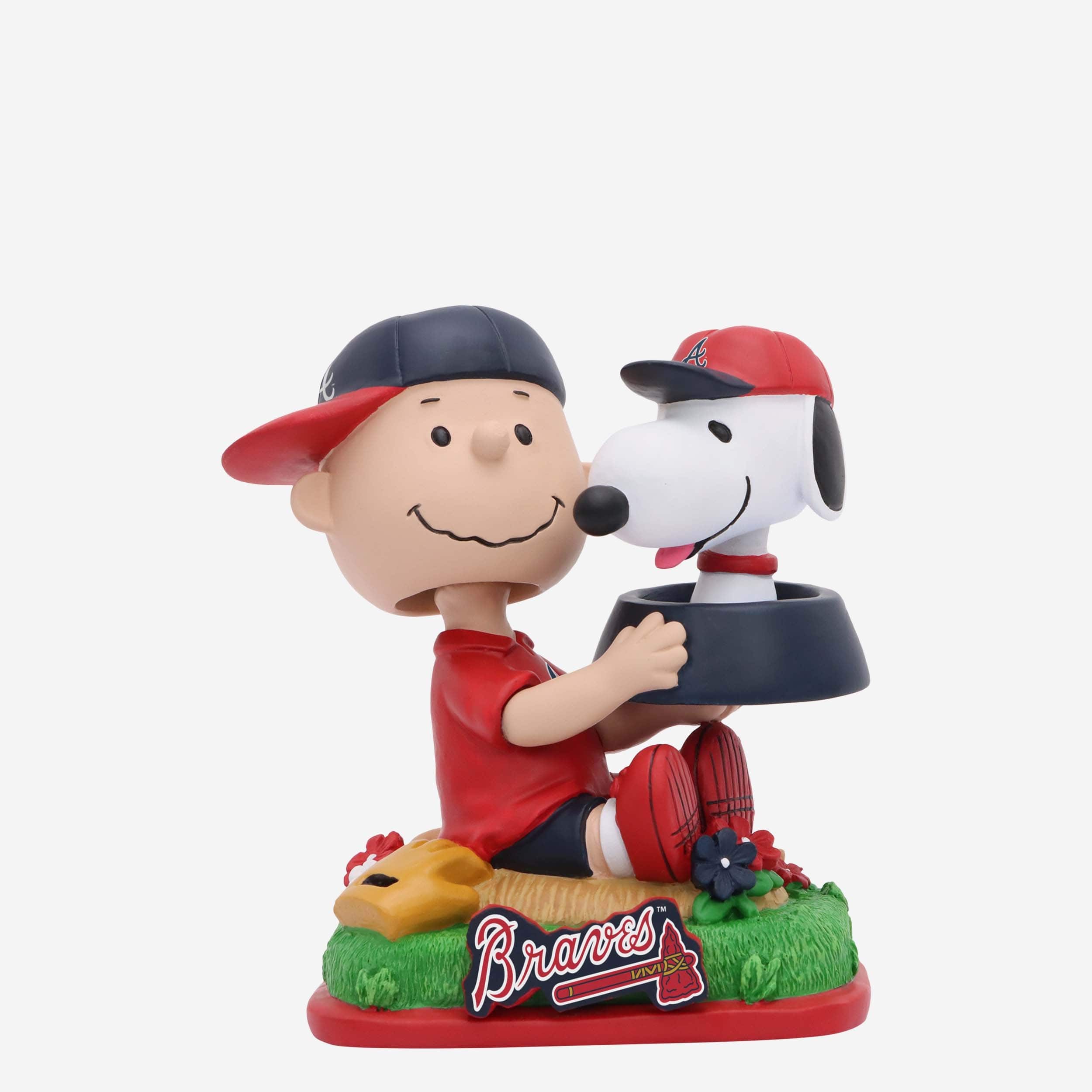 Atlanta Braves Charlie Brown & Snoopy Peanuts Dual Mini Bighead Bobblehead