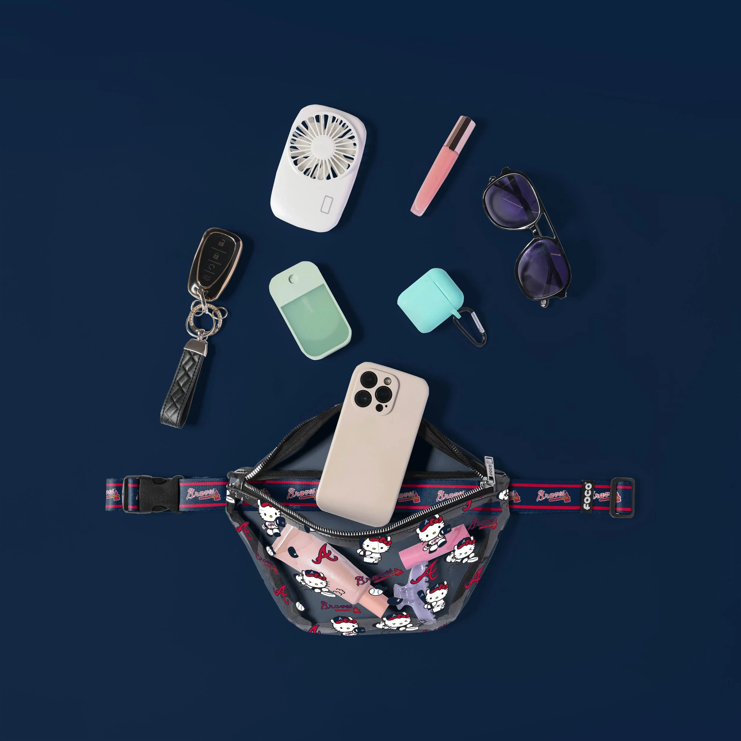 Atlanta Braves Hello Kitty® Clear Fanny Pack - Image 3
