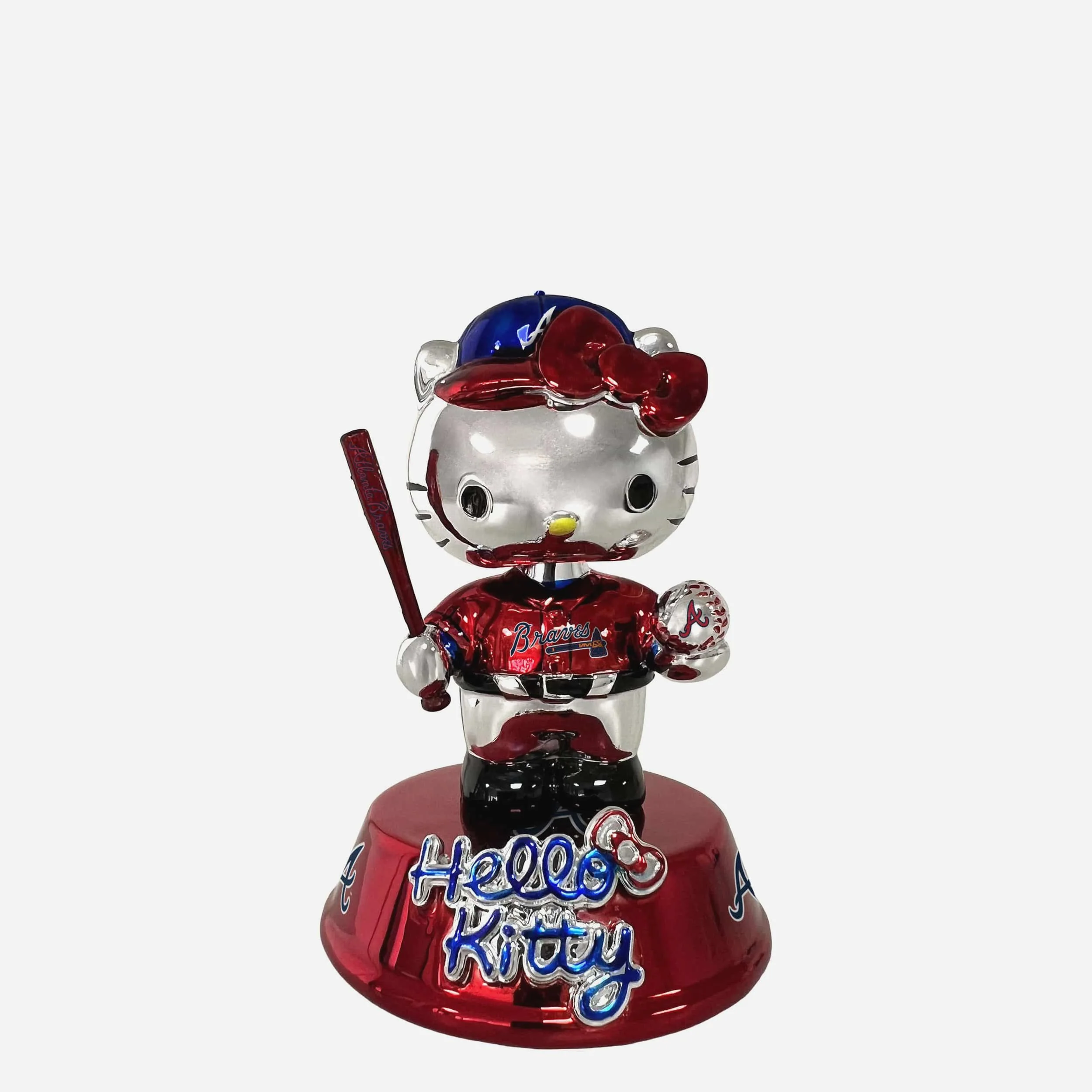 Atlanta Braves Hello Kitty® Electroplated Edition Mini Bobblehead