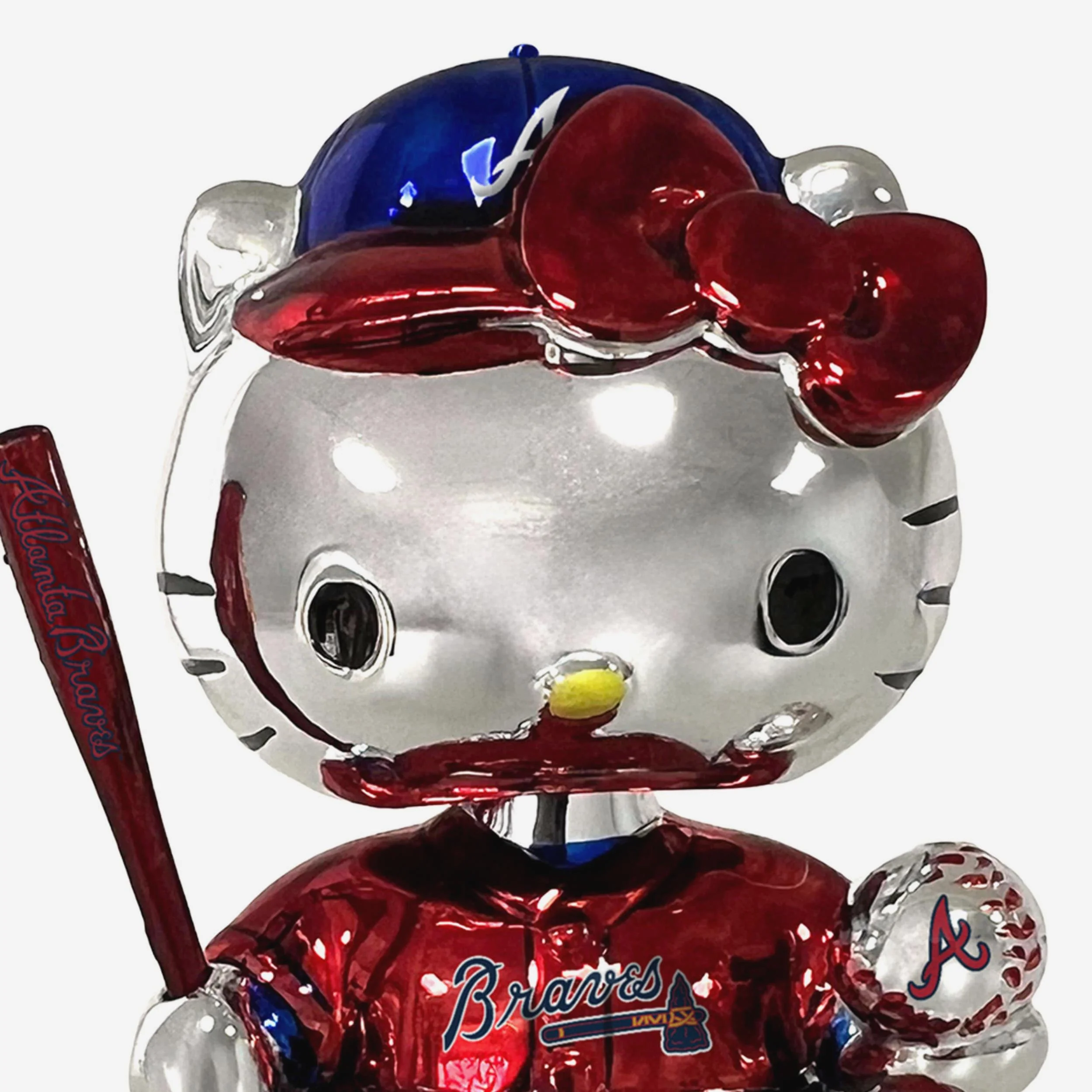 Atlanta Braves Hello Kitty® Electroplated Edition Mini Bobblehead - Image 2
