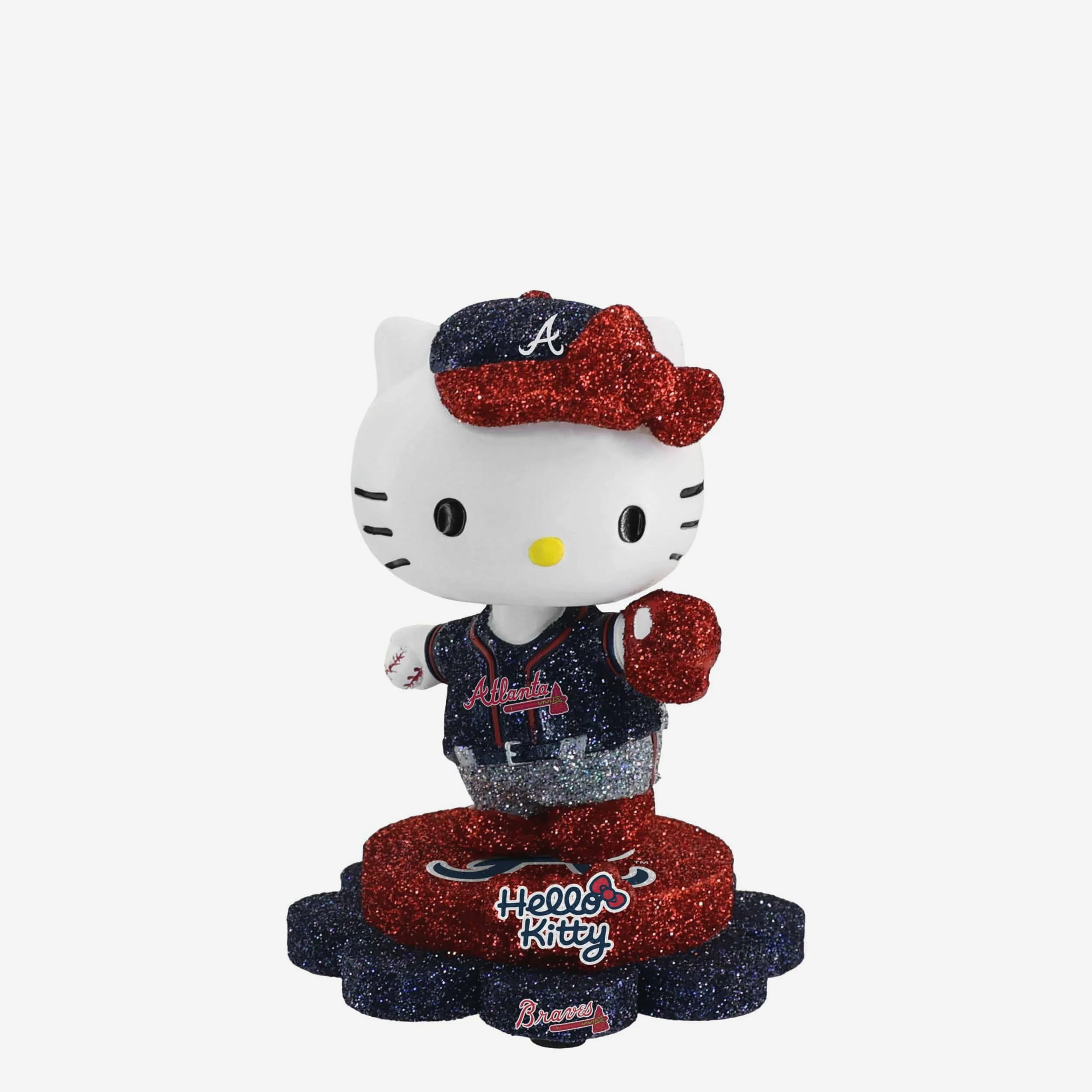 Atlanta Braves Hello Kitty® Glitter Mini Bobblehead