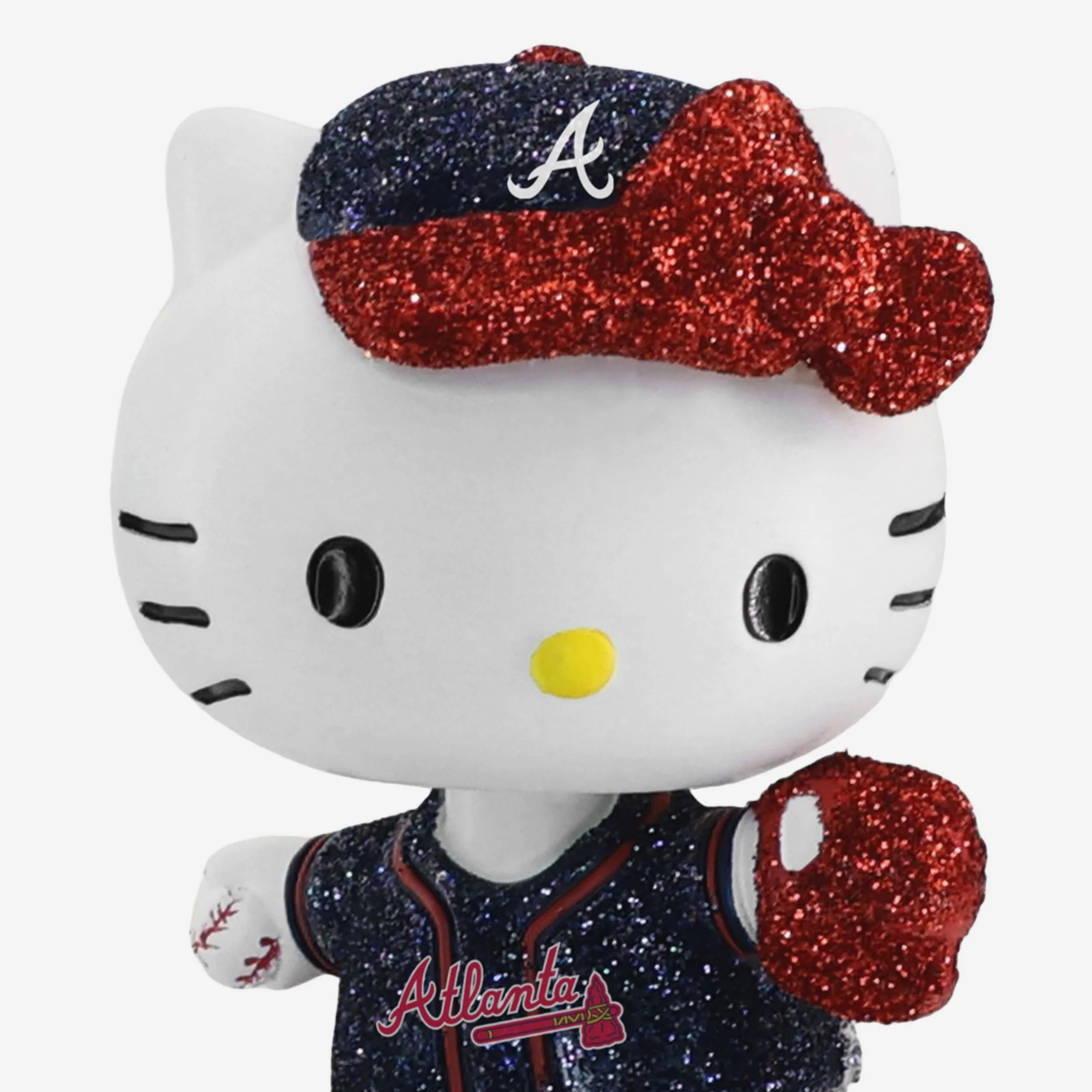 Atlanta Braves Hello Kitty® Glitter Mini Bobblehead - Image 2