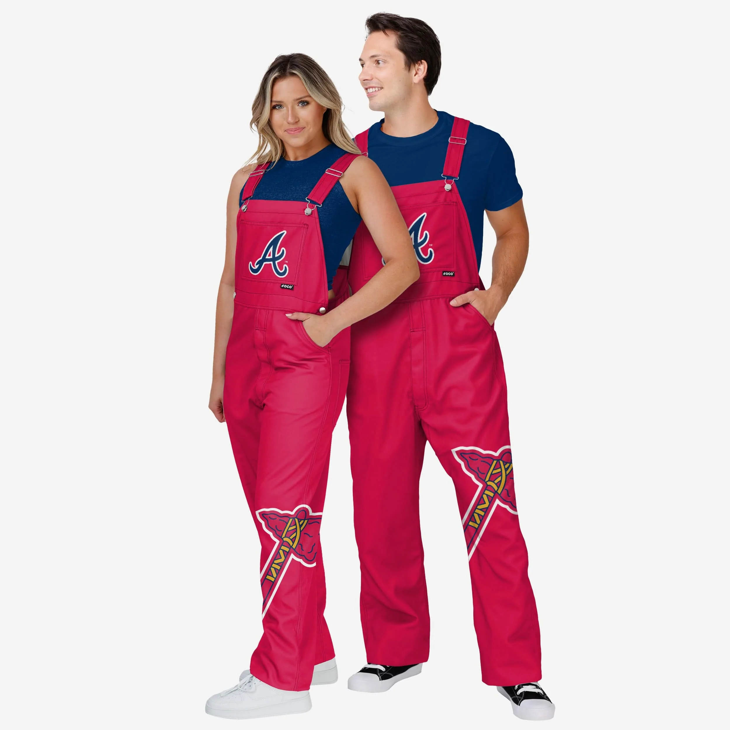 Atlanta Braves Mens Big Logo Bib Overalls - Image 3