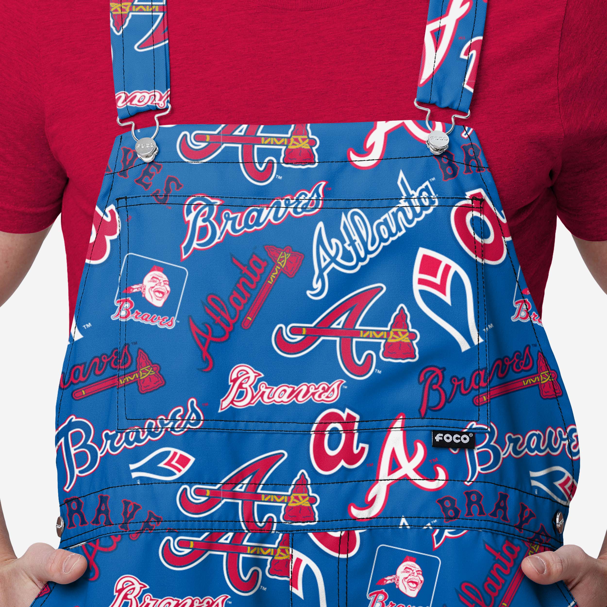 Atlanta Braves Mens Historic Print Bib Shortalls - Image 4