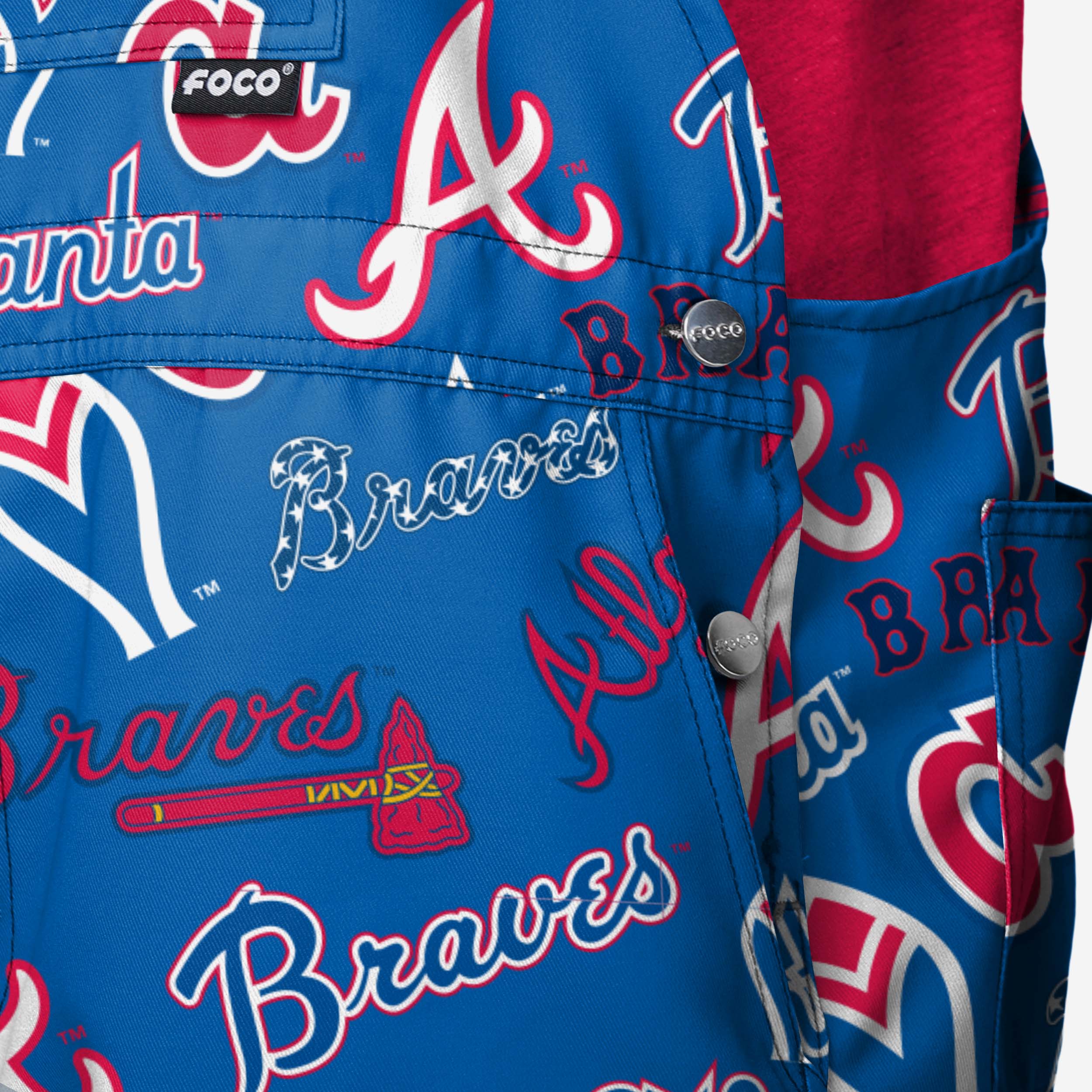 Atlanta Braves Mens Historic Print Bib Shortalls - Image 5