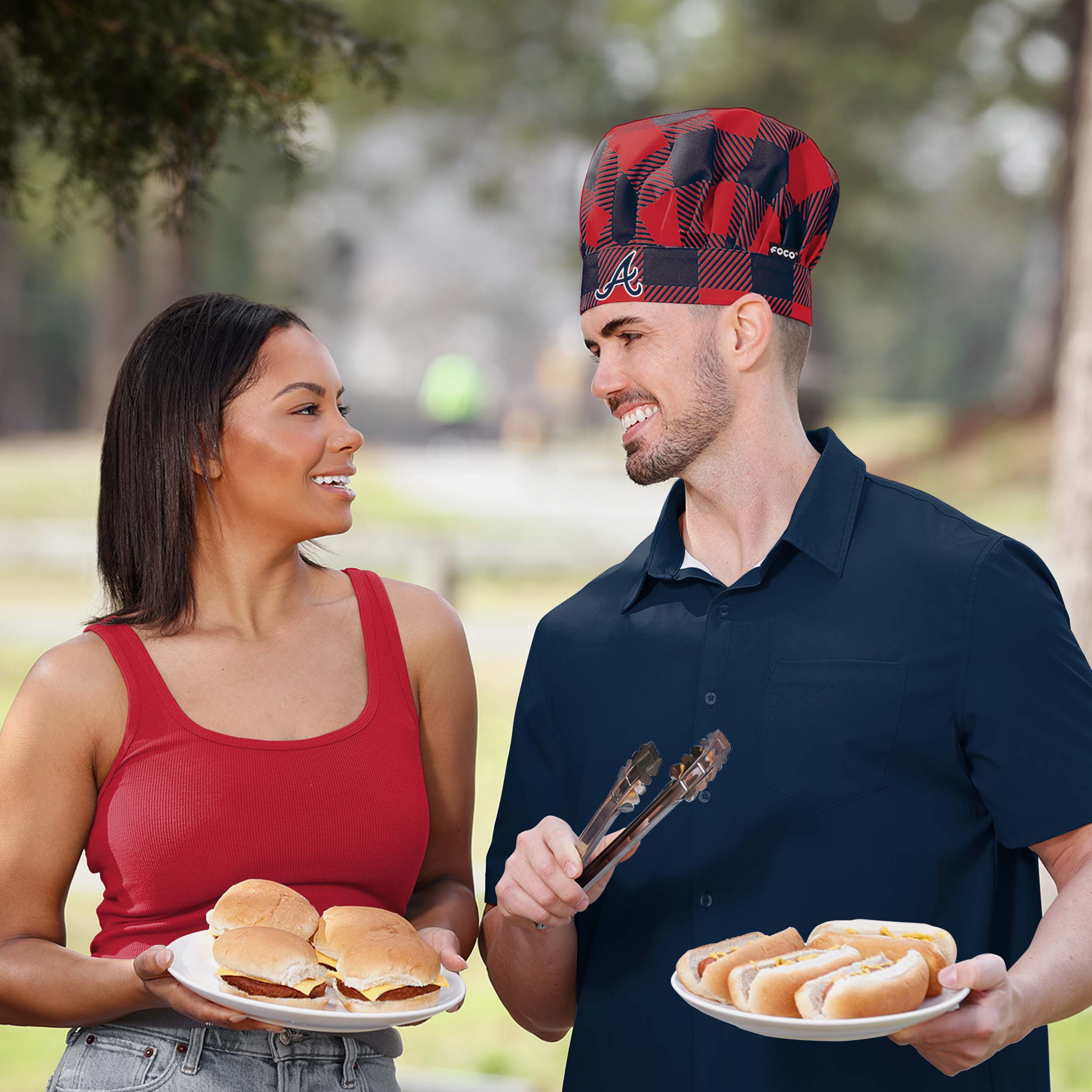 Atlanta Braves Plaid Chef Hat - Image 3