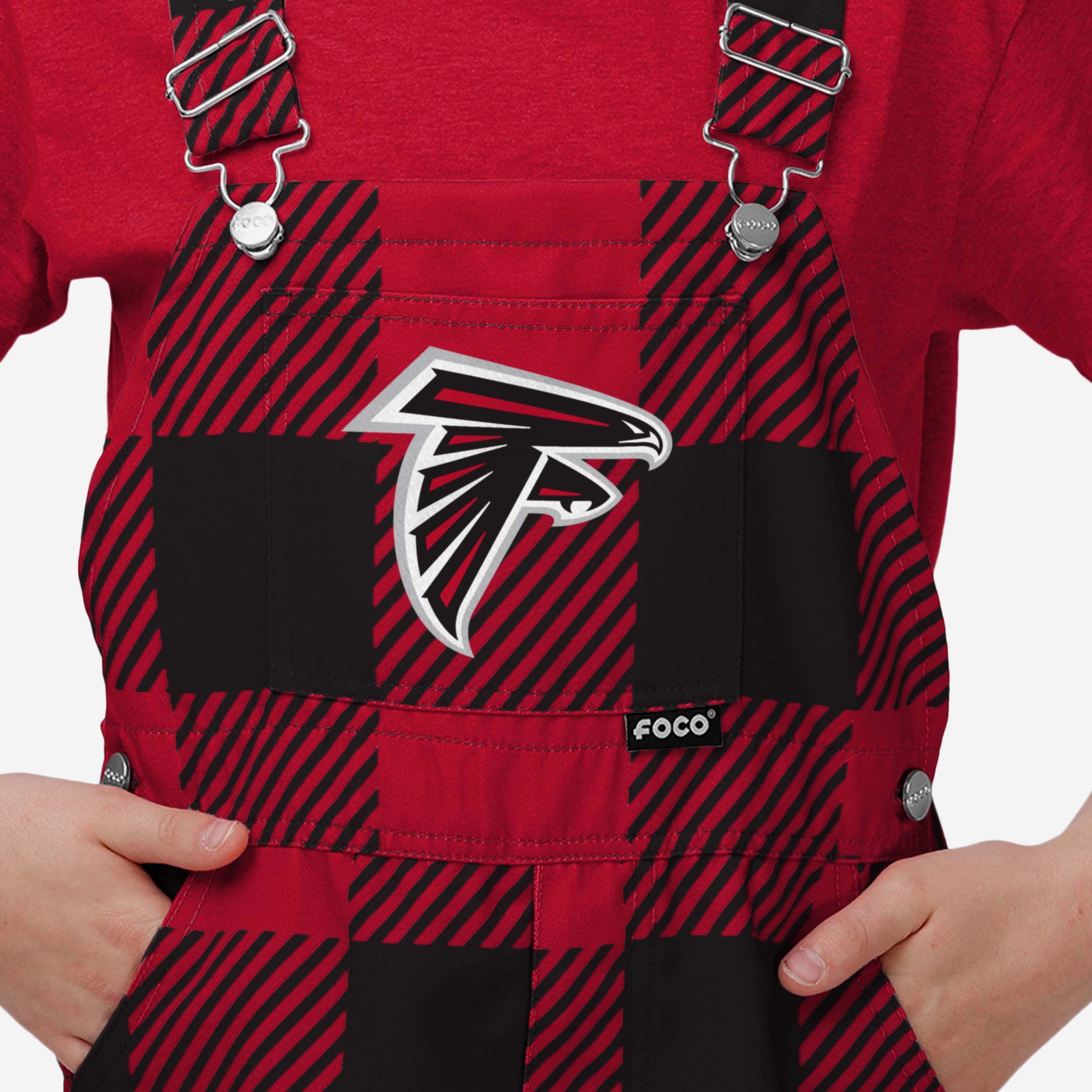 Atlanta Falcons Youth Plaid Bib Overalls - Image 4