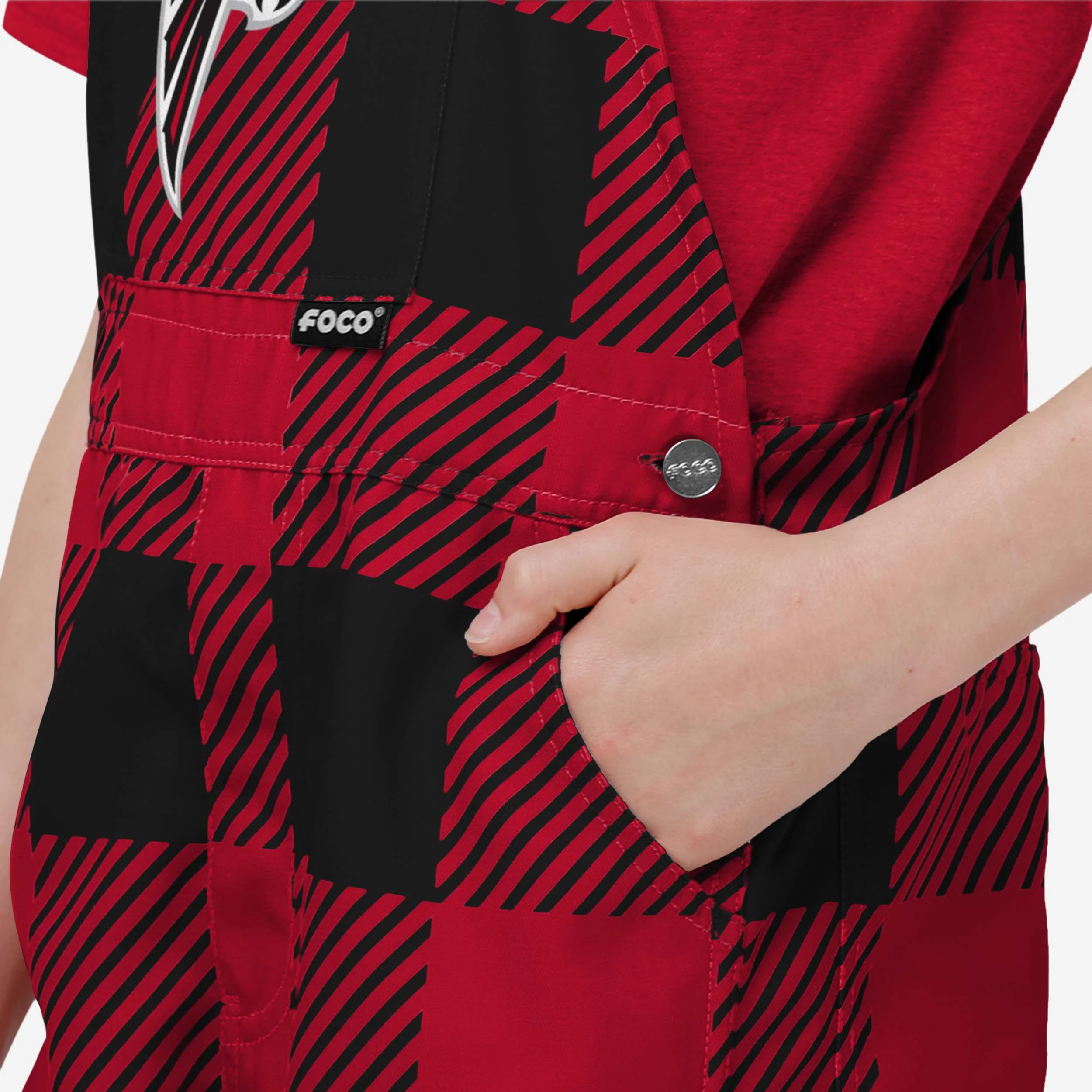 Atlanta Falcons Youth Plaid Bib Overalls - Image 5